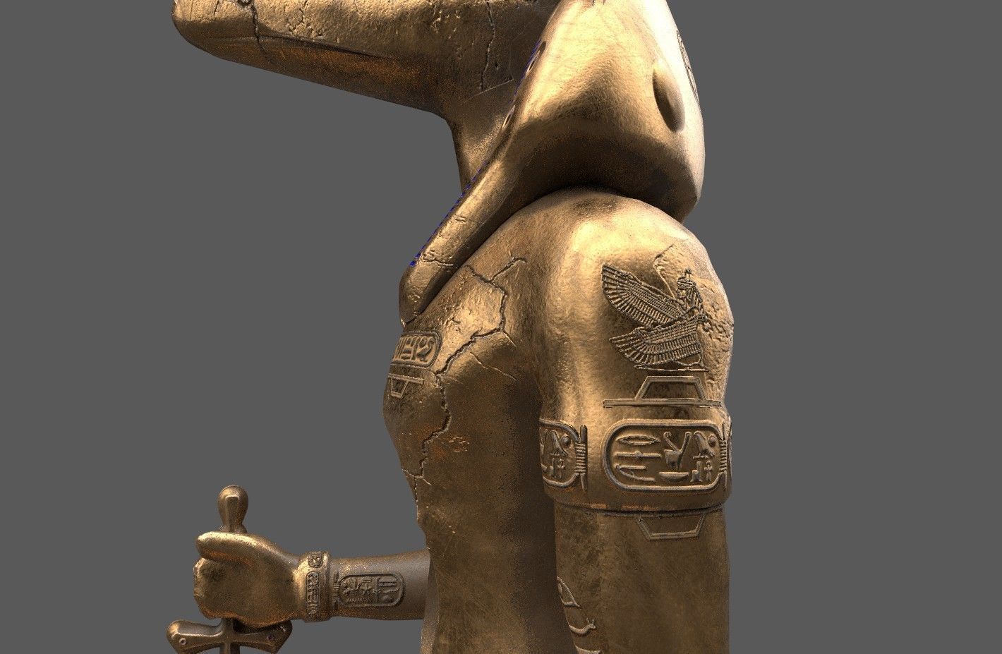 Ancient Egyptian Anubis Statue 3D Model Low-poly 3D model_22