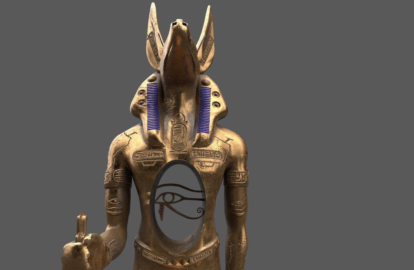 Ancient Egyptian Anubis Statue 3D Model Low-poly 3D model_16