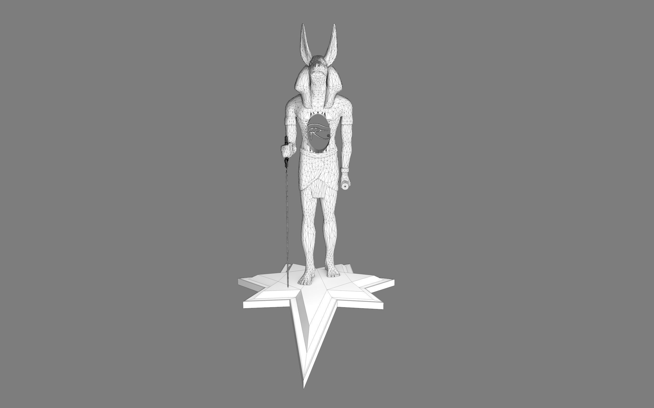 Ancient Egyptian Anubis Statue 3D Model Low-poly 3D model_28