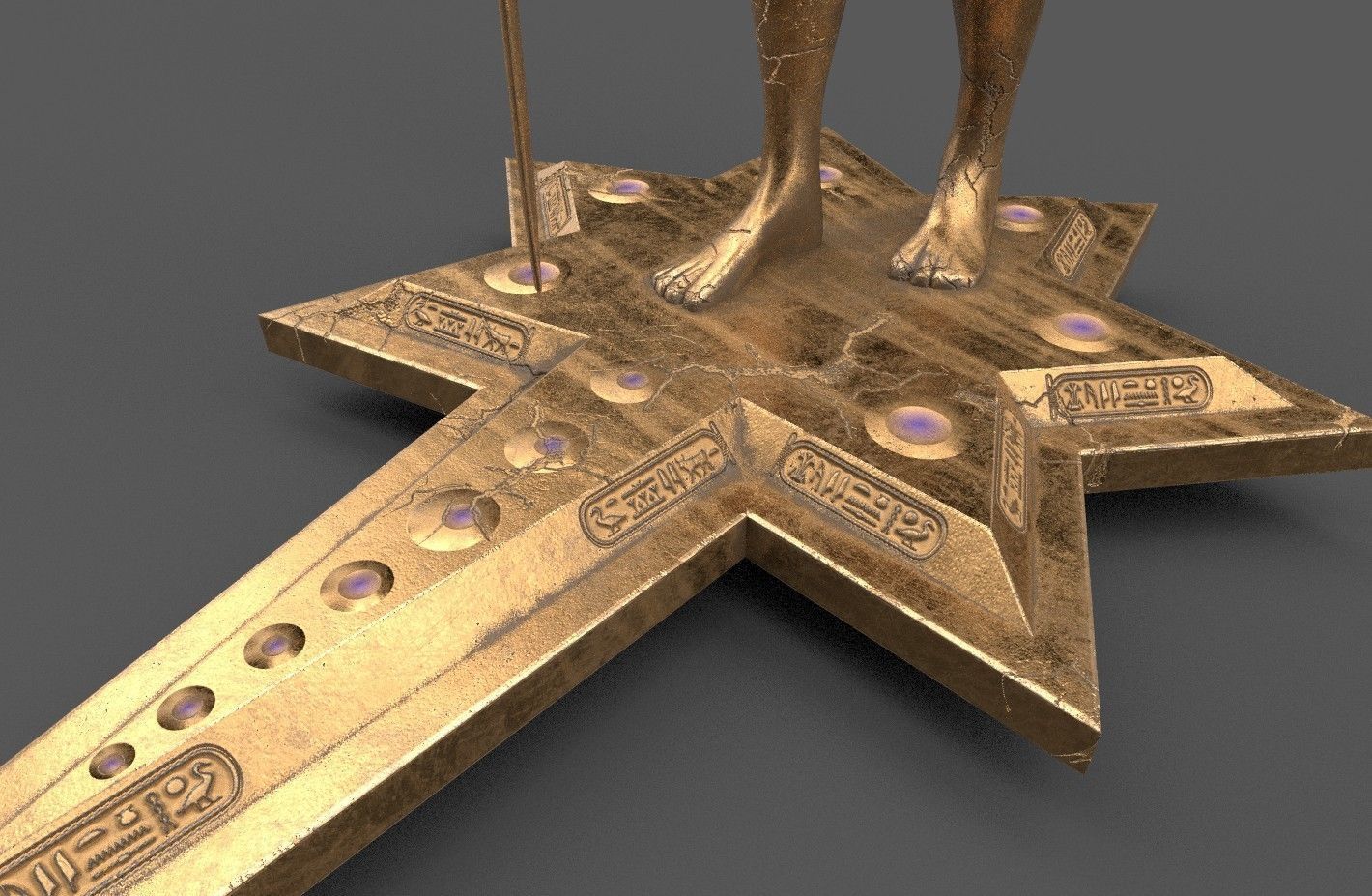 Ancient Egyptian Anubis Statue 3D Model Low-poly 3D model_26