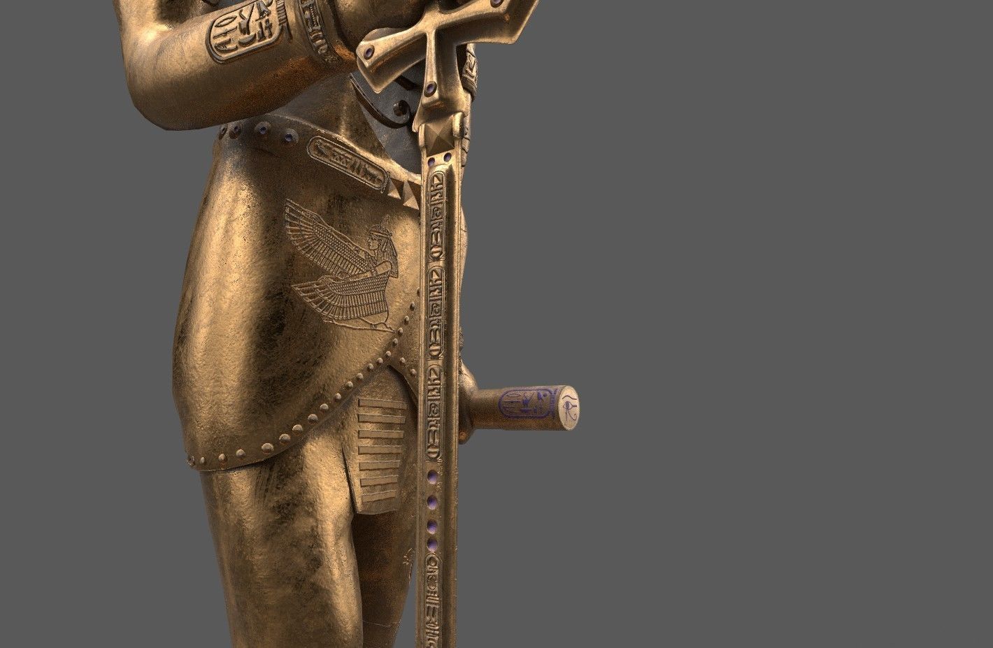 Ancient Egyptian Anubis Statue 3D Model Low-poly 3D model_12