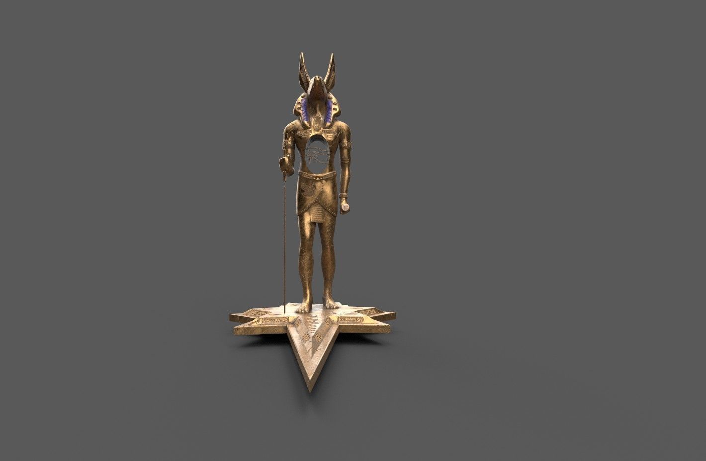 Ancient Egyptian Anubis Statue 3D Model Low-poly 3D model_5