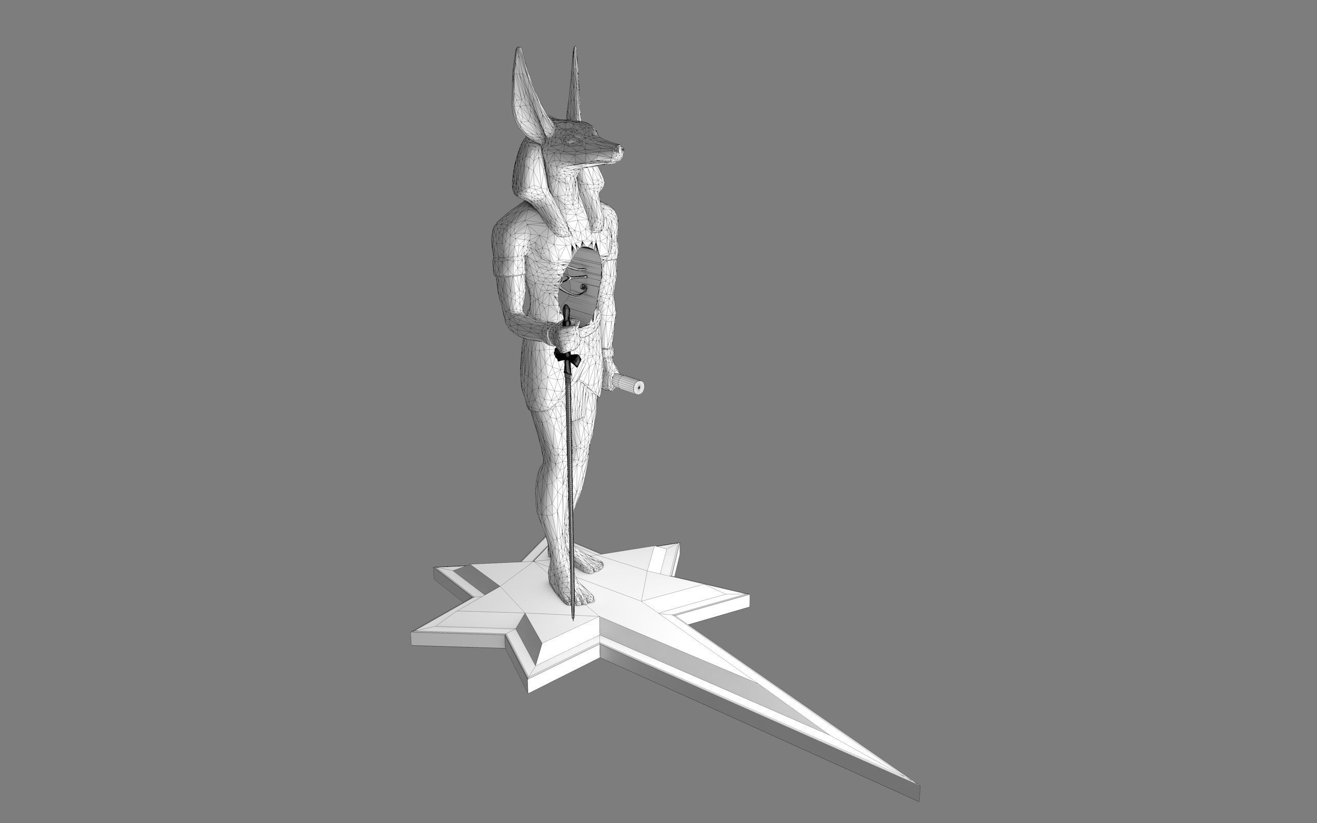 Ancient Egyptian Anubis Statue 3D Model Low-poly 3D model_38