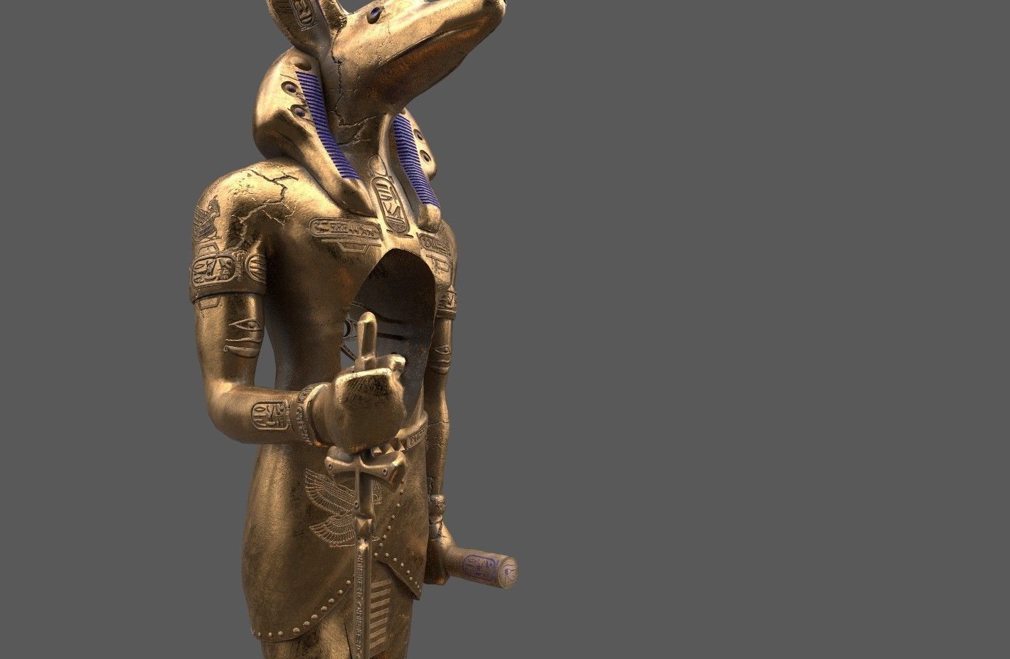 Ancient Egyptian Anubis Statue 3D Model Low-poly 3D model_14