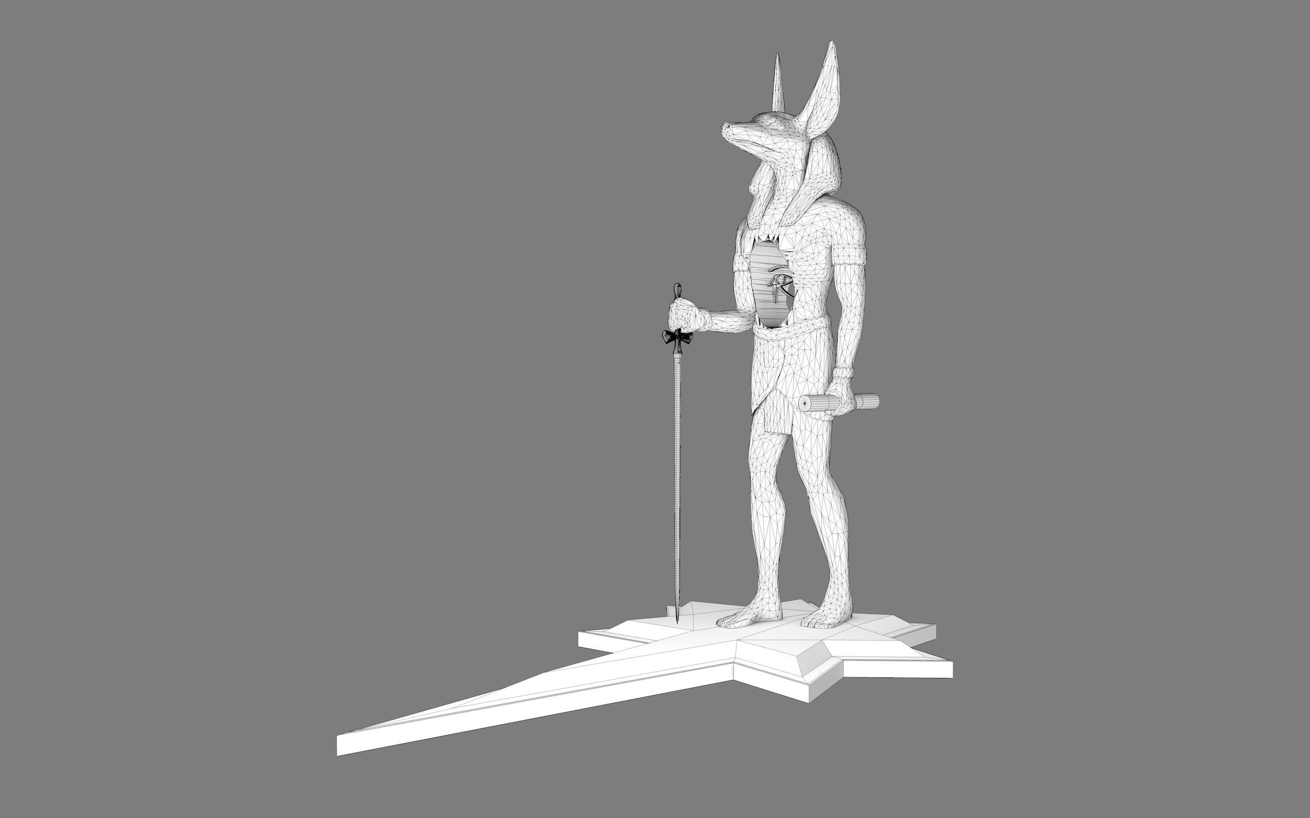 Ancient Egyptian Anubis Statue 3D Model Low-poly 3D model_33