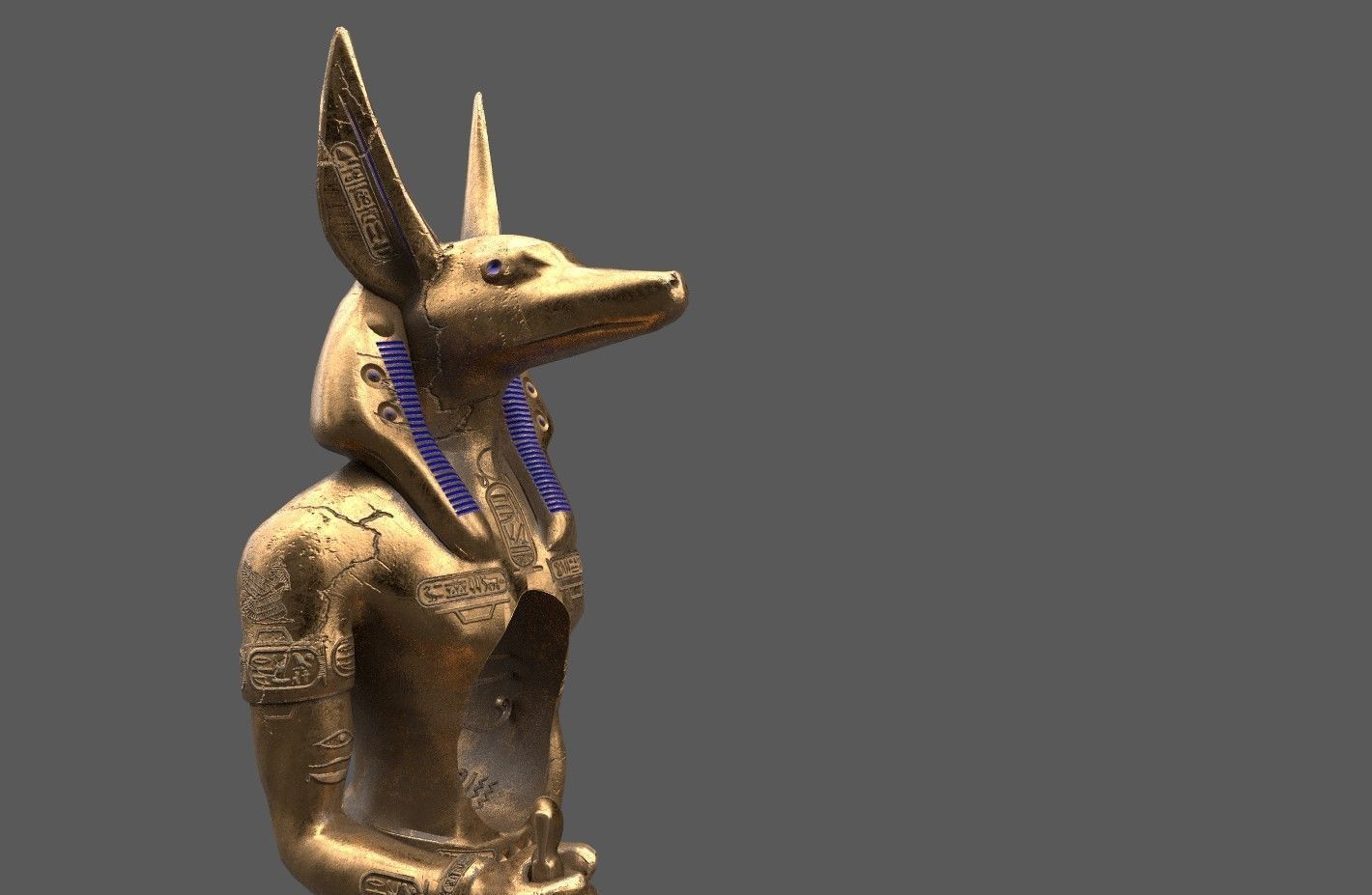 Ancient Egyptian Anubis Statue 3D Model Low-poly 3D model_8