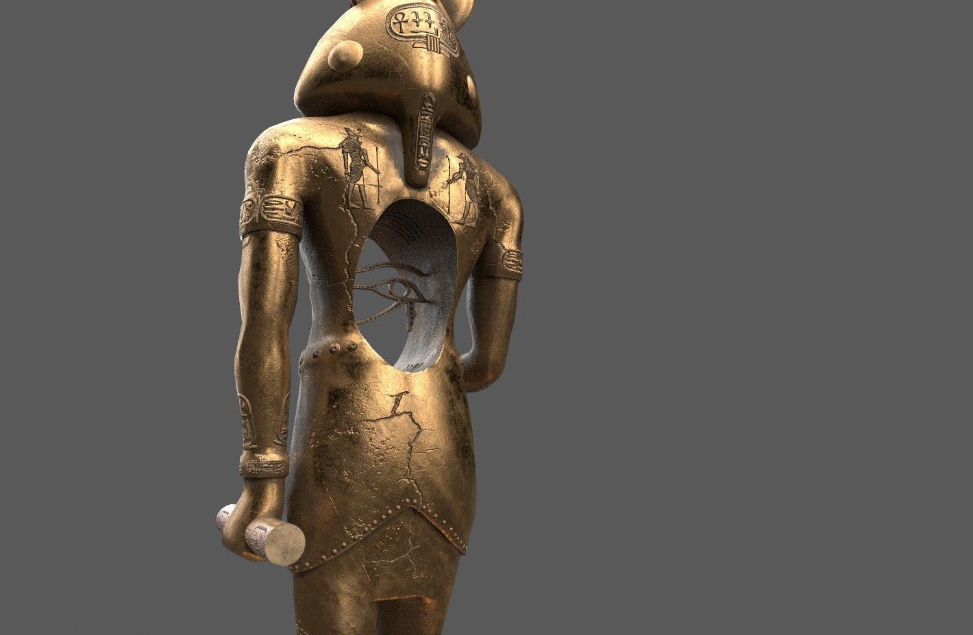 Ancient Egyptian Anubis Statue 3D Model Low-poly 3D model_20