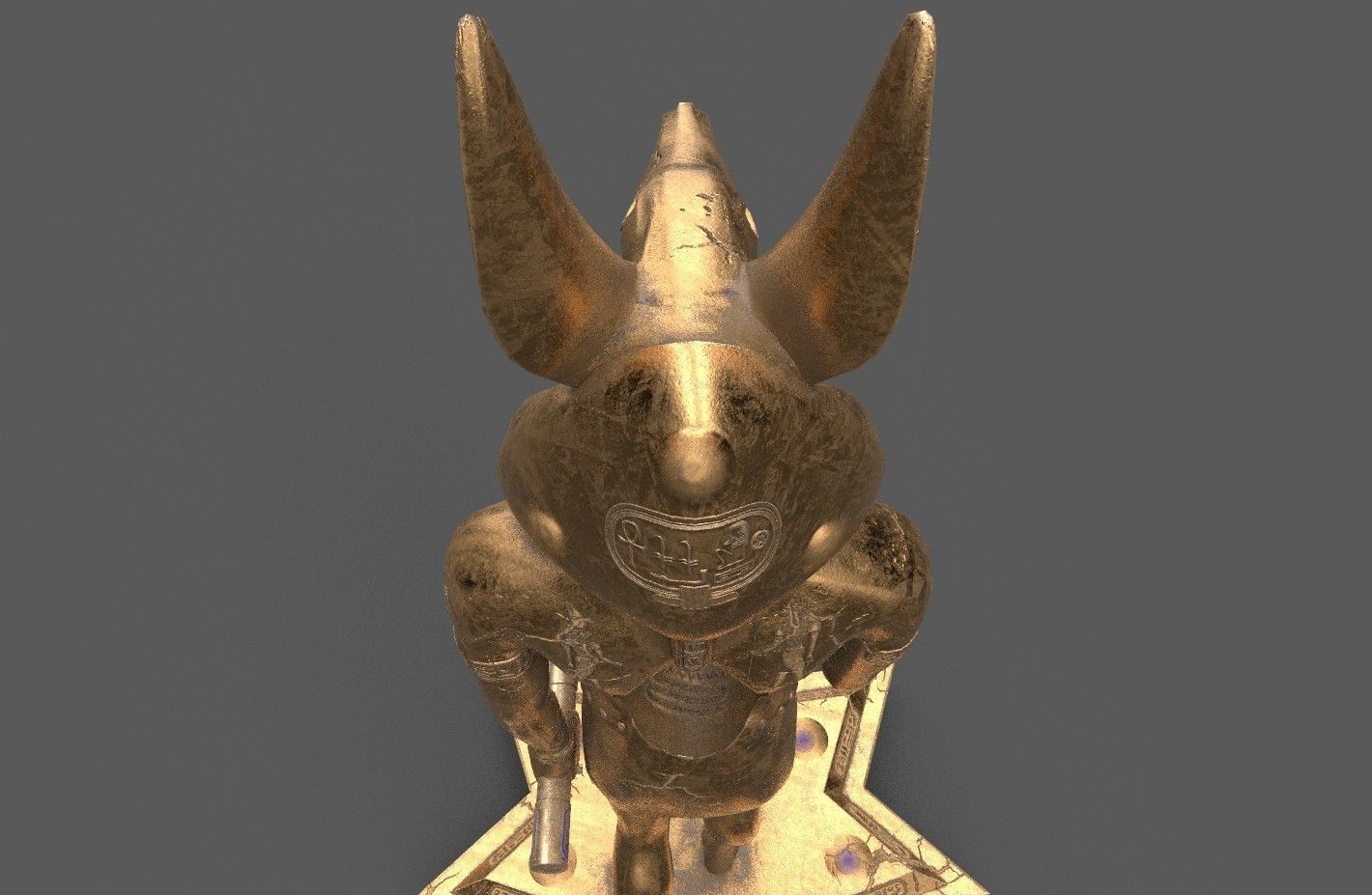 Ancient Egyptian Anubis Statue 3D Model Low-poly 3D model_25