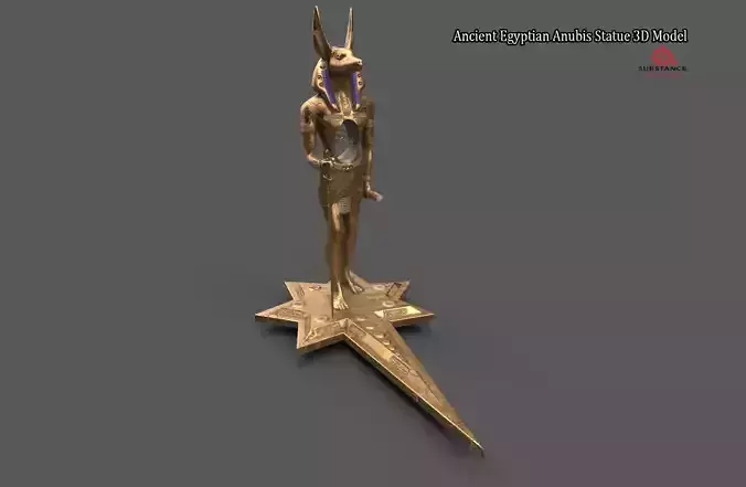 Ancient Egyptian Anubis Statue 3D Model Low-poly 3D model