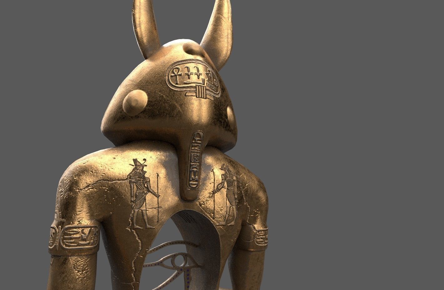 Ancient Egyptian Anubis Statue 3D Model Low-poly 3D model_18