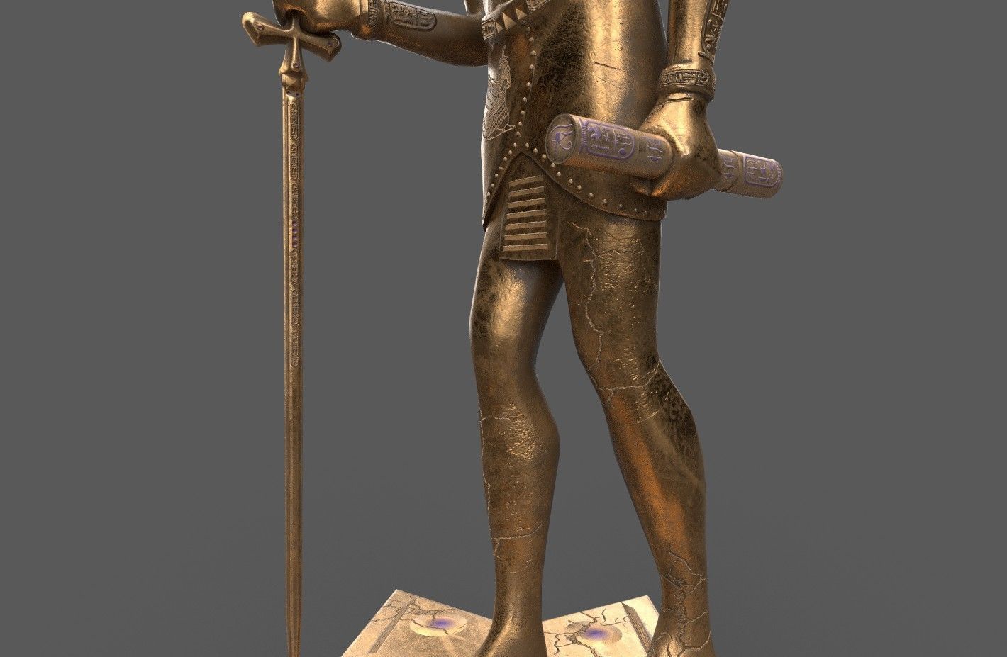 Ancient Egyptian Anubis Statue 3D Model Low-poly 3D model_17