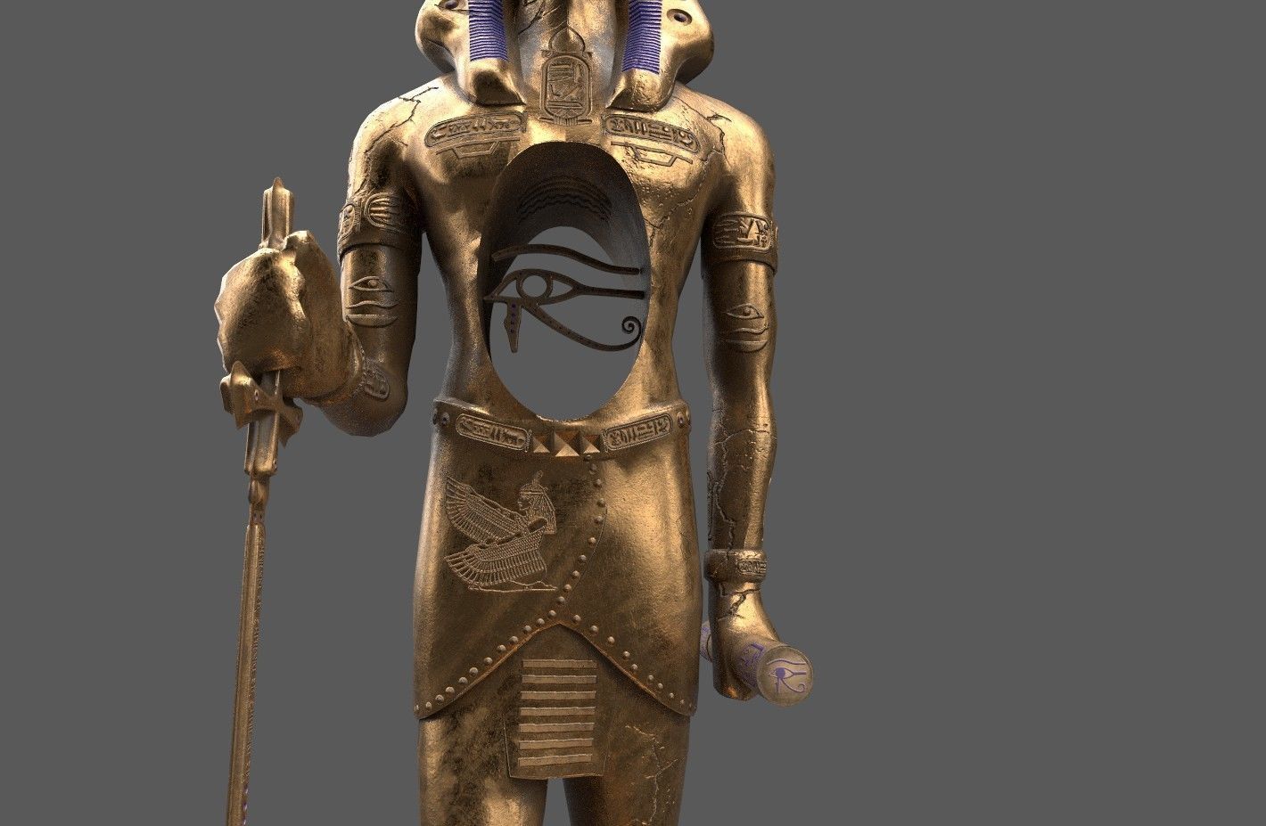 Ancient Egyptian Anubis Statue 3D Model Low-poly 3D model_10