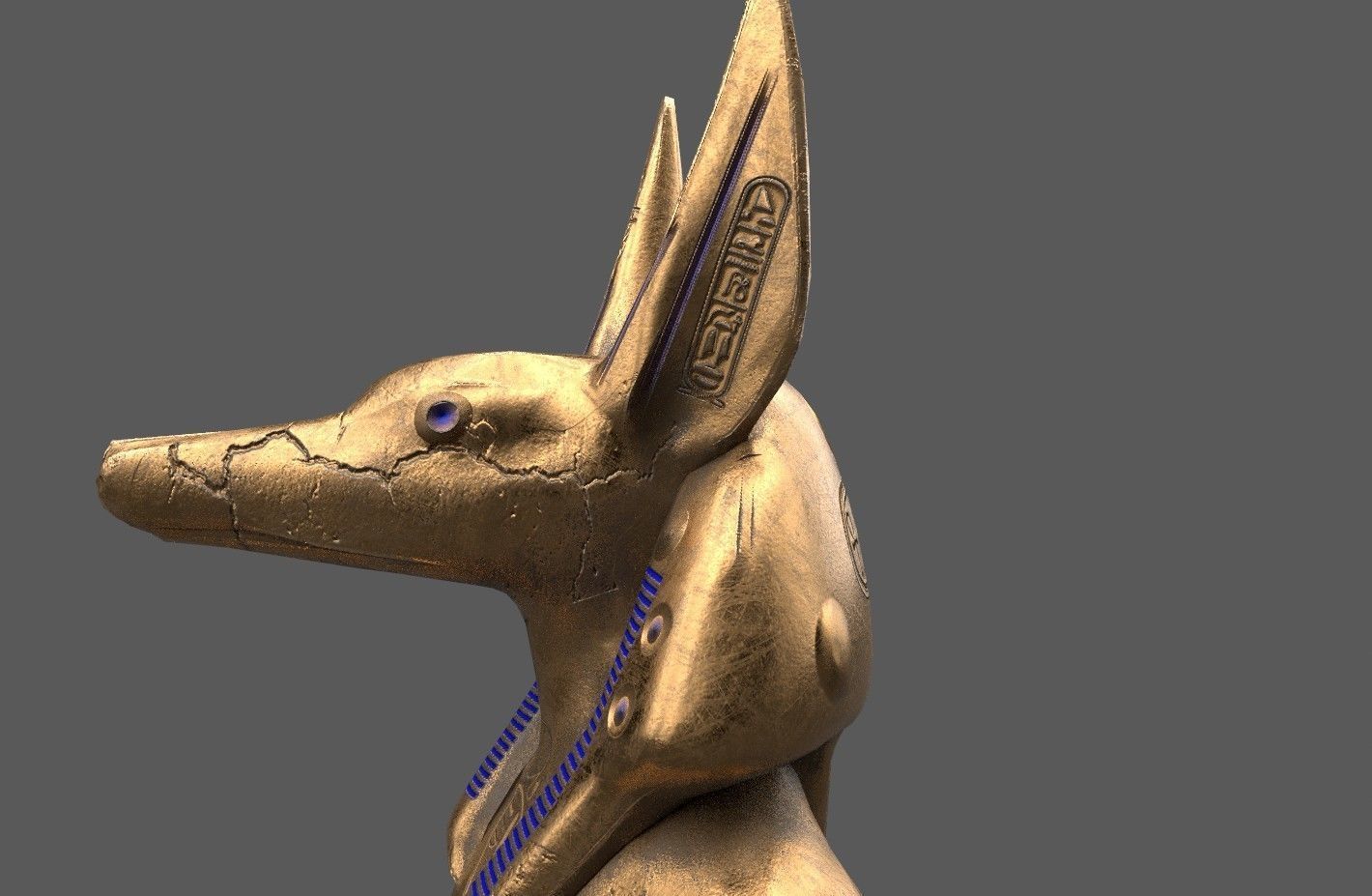 Ancient Egyptian Anubis Statue 3D Model Low-poly 3D model_24