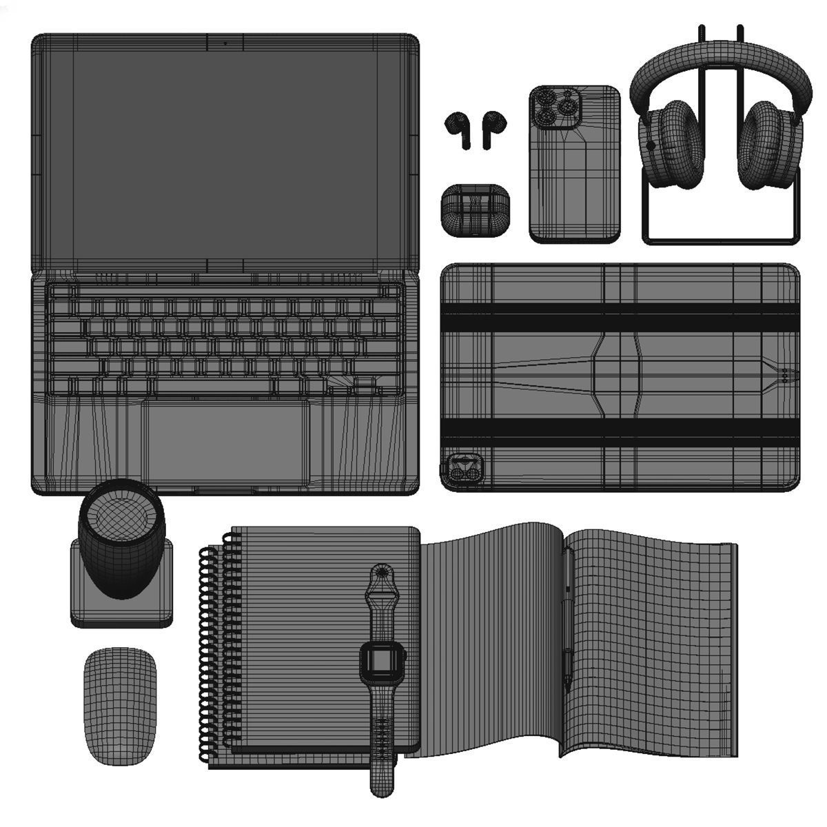 Apple Set 3D model_4