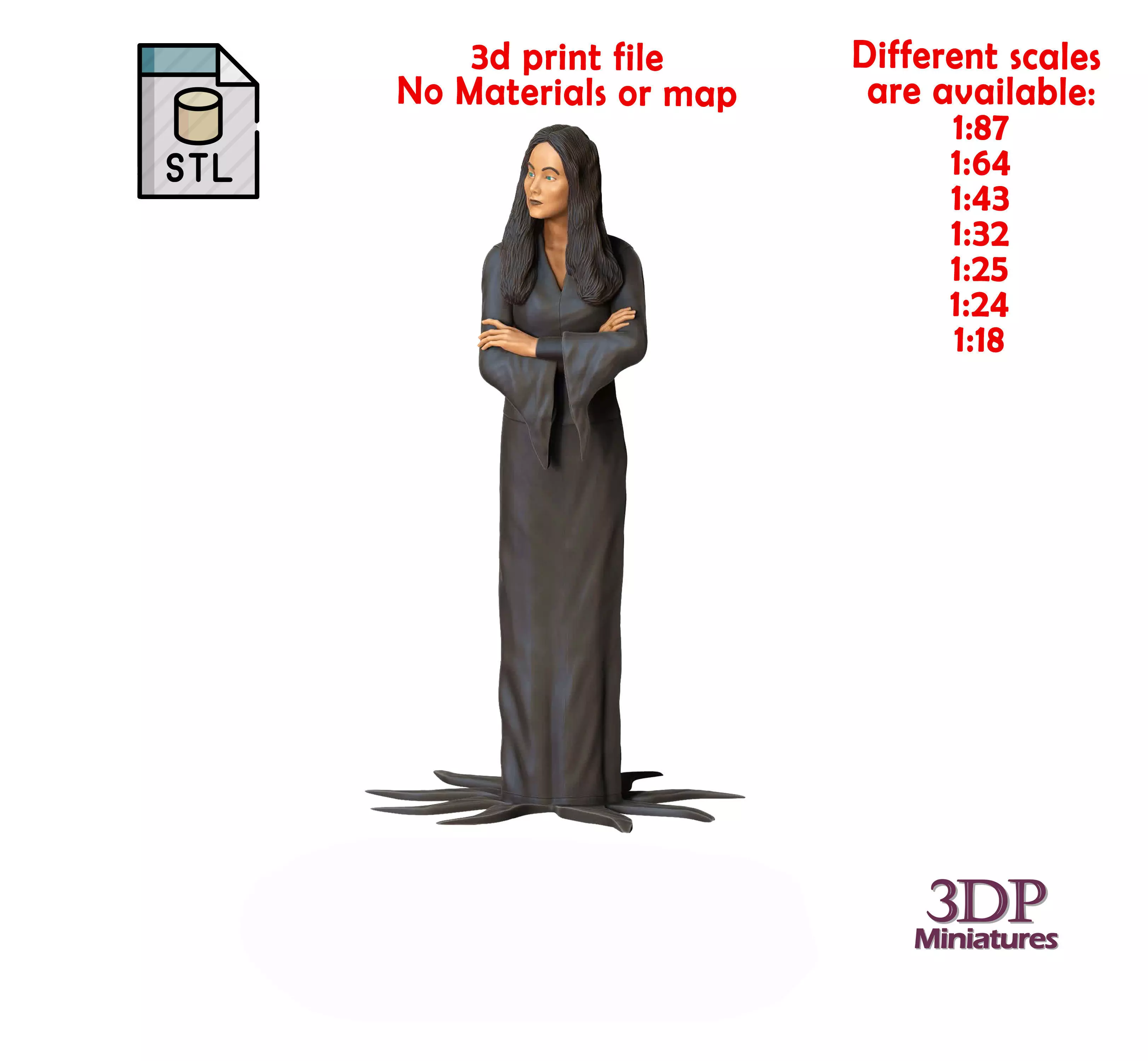 N5 Addams Family Carolyn Jones Morticia 3D print model_0