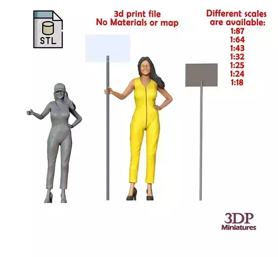 N1 Pit Girl with Placard