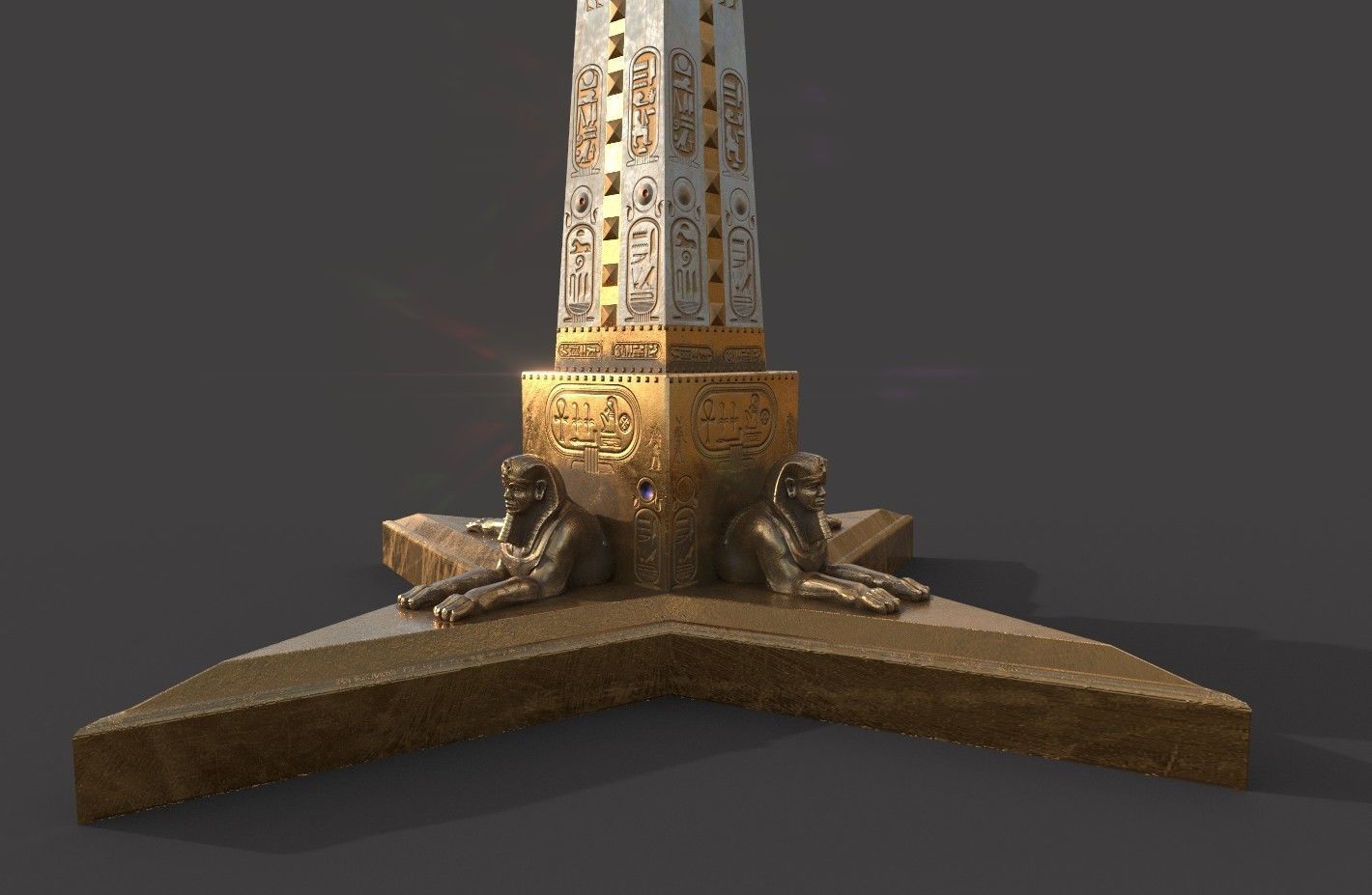  Ancient Egypt Lion Obelisk 3d Model 3D model_26