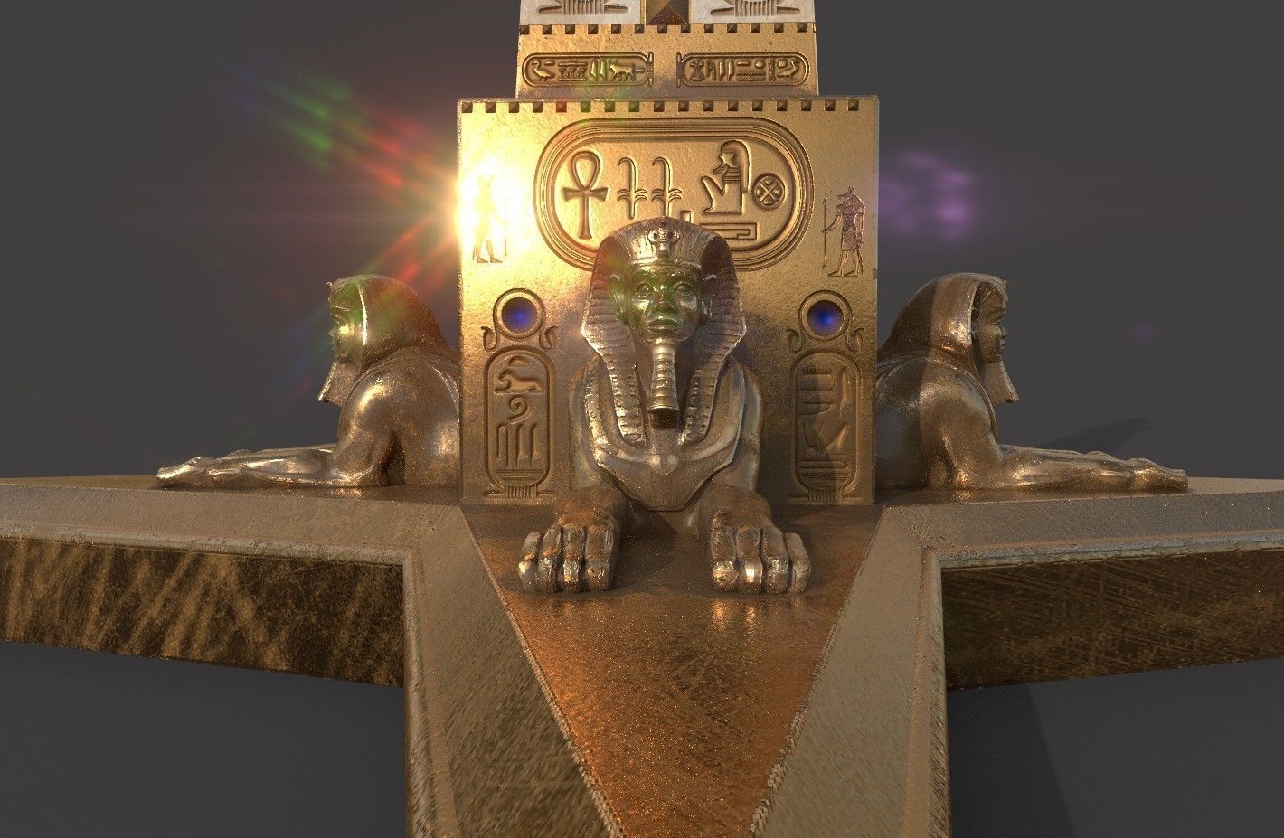  Ancient Egypt Lion Obelisk 3d Model 3D model_27