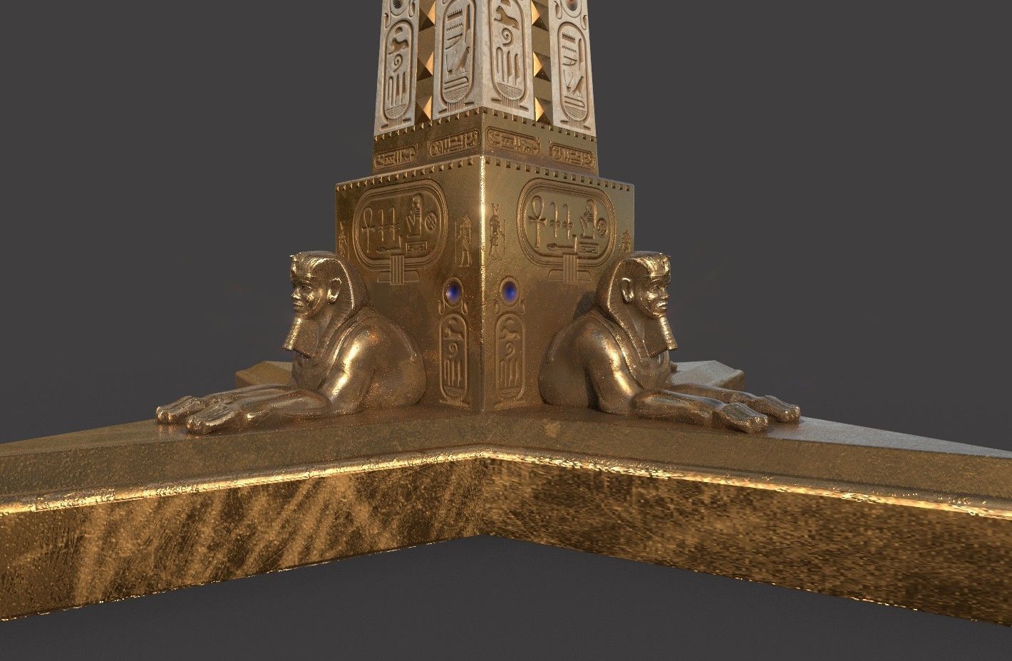  Ancient Egypt Lion Obelisk 3d Model 3D model_7