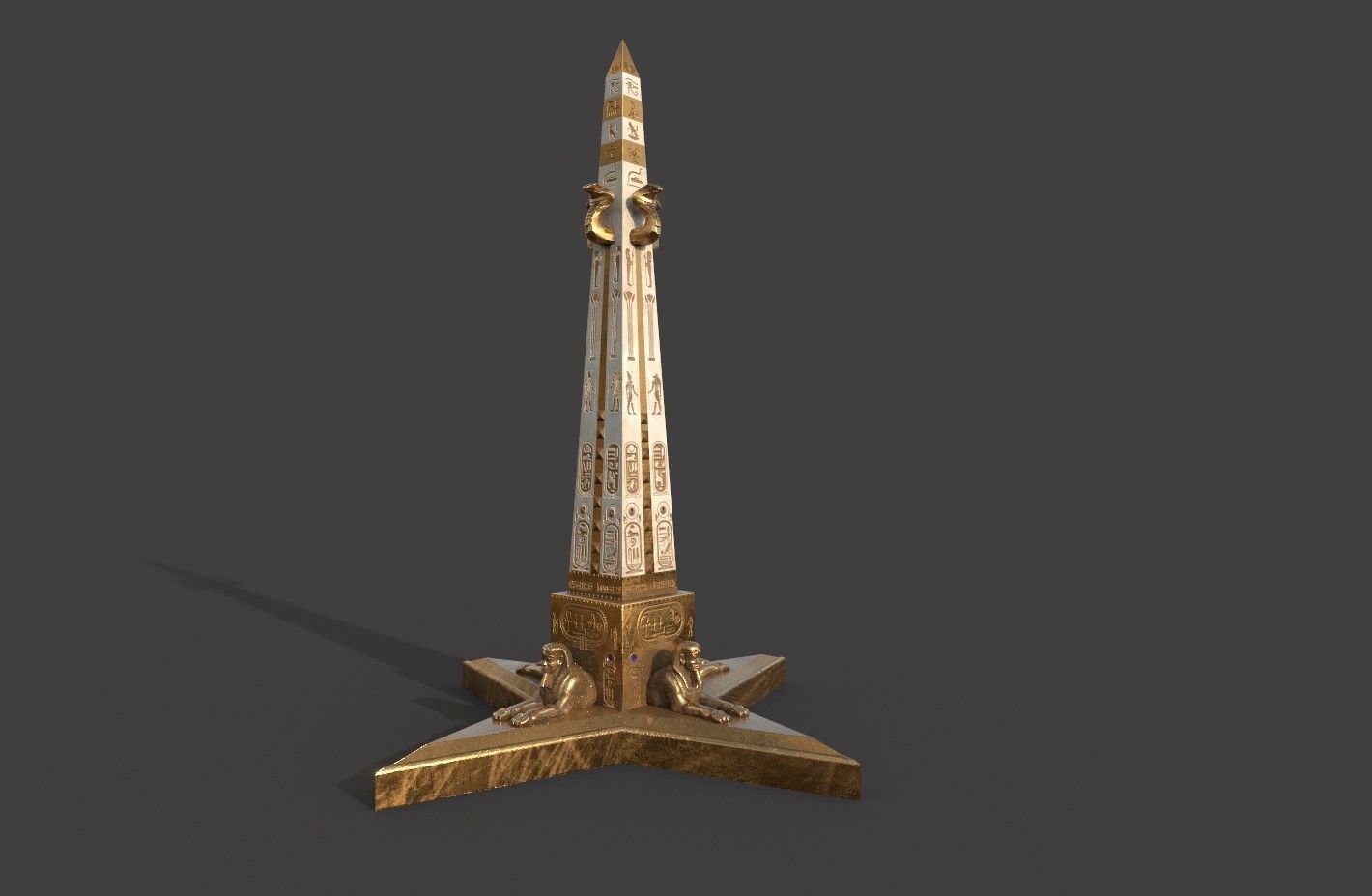  Ancient Egypt Lion Obelisk 3d Model 3D model_5