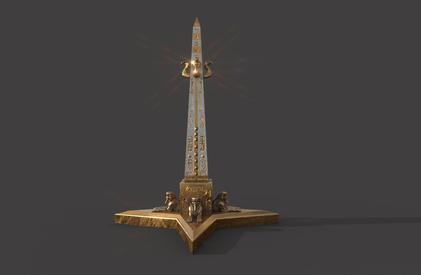 Ancient Egypt Lion Obelisk 3d Model 3D model_16
