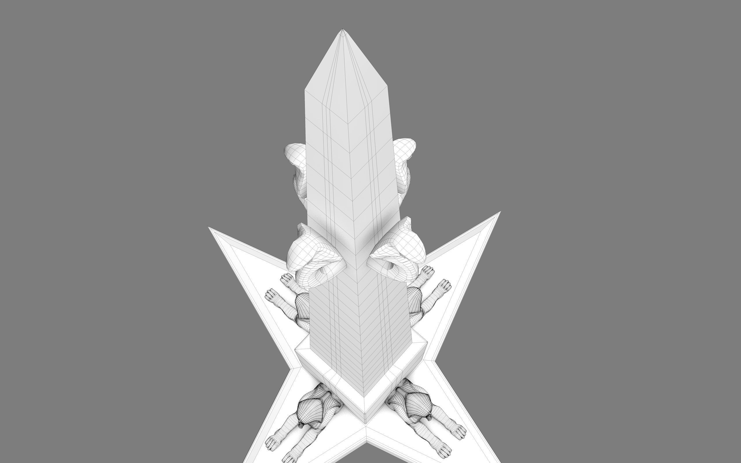  Ancient Egypt Lion Obelisk 3d Model 3D model_41