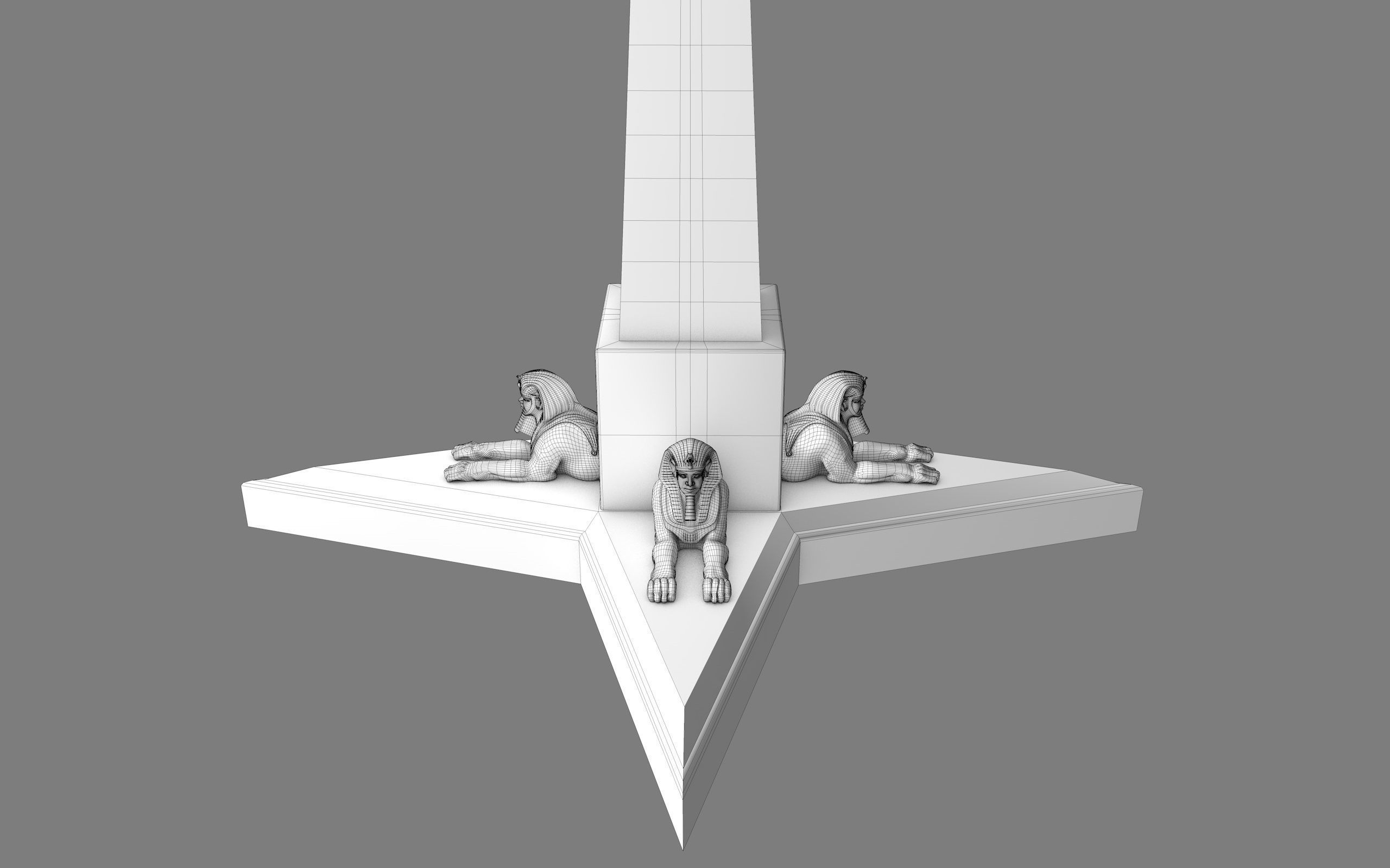  Ancient Egypt Lion Obelisk 3d Model 3D model_34