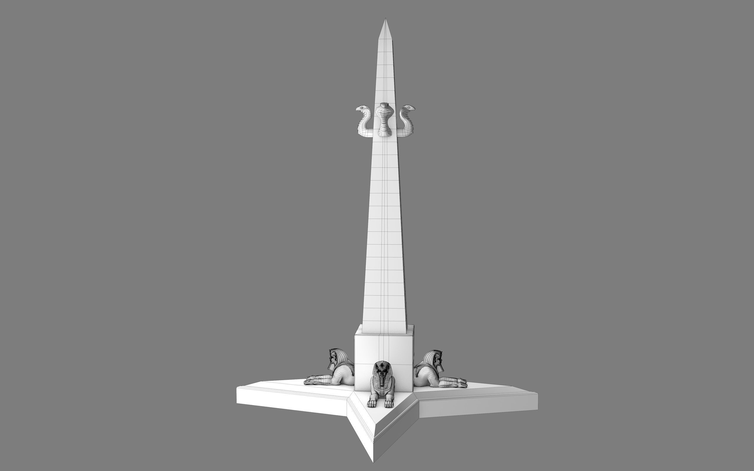  Ancient Egypt Lion Obelisk 3d Model 3D model_32