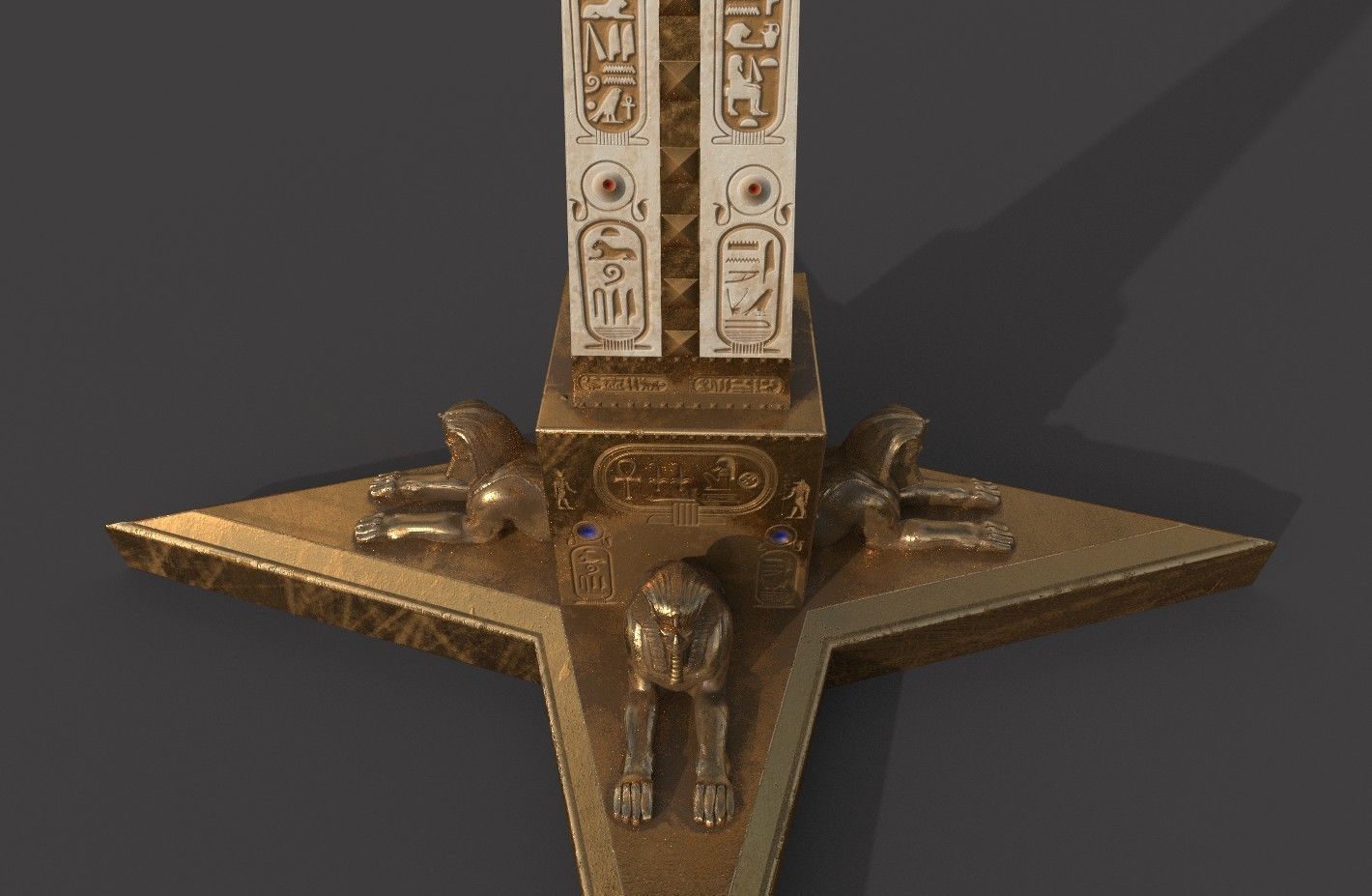  Ancient Egypt Lion Obelisk 3d Model 3D model_10