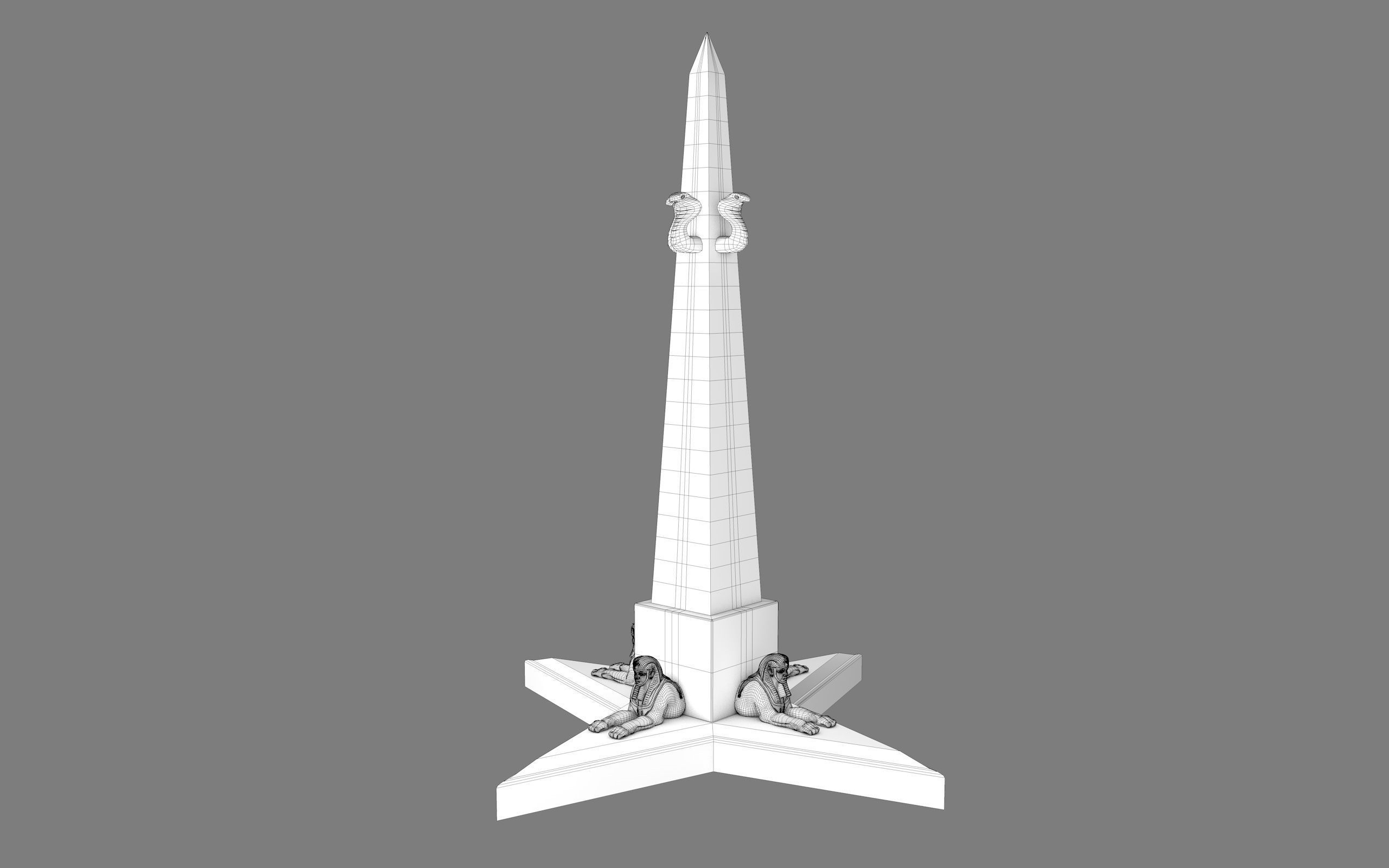  Ancient Egypt Lion Obelisk 3d Model 3D model_31