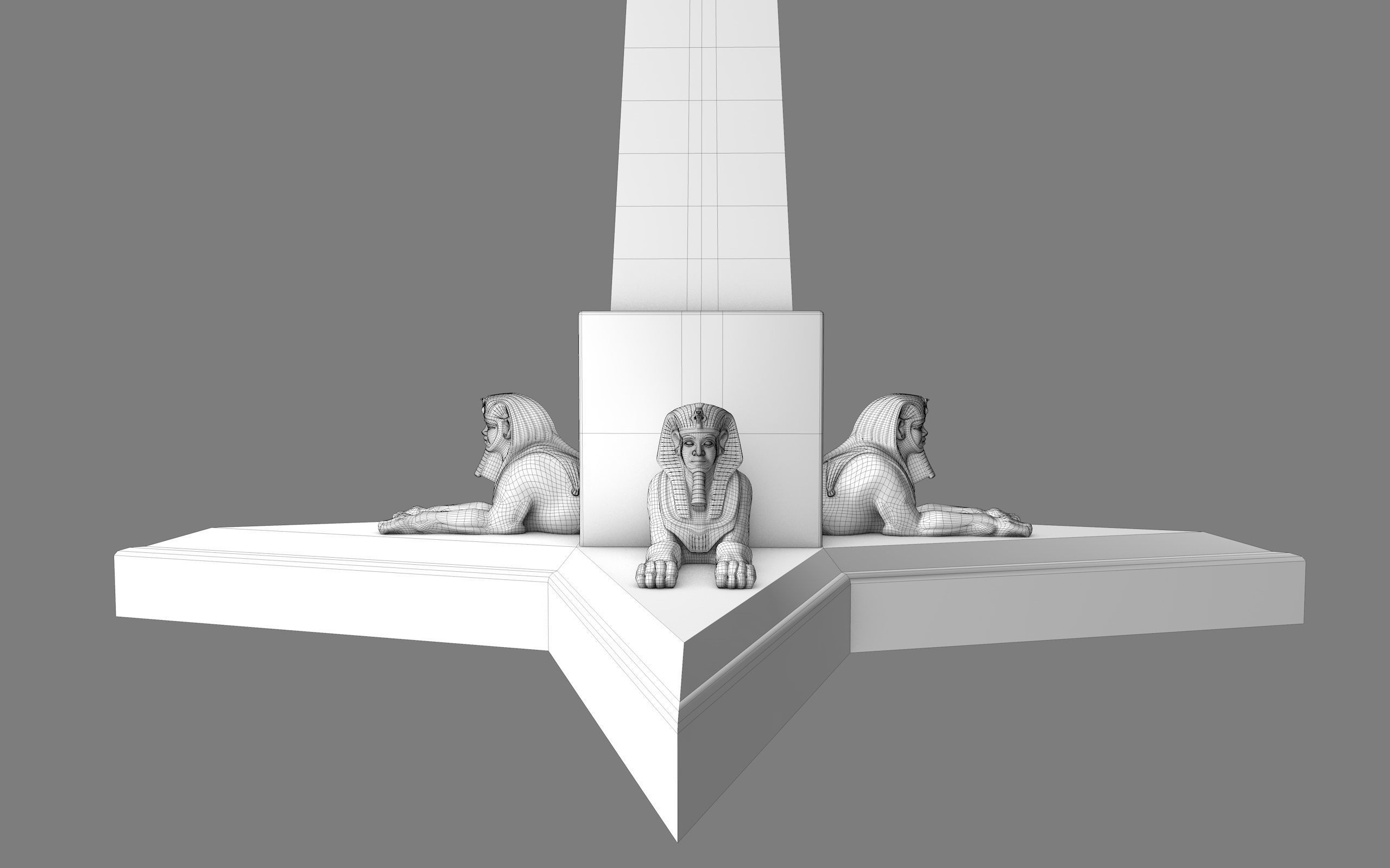  Ancient Egypt Lion Obelisk 3d Model 3D model_33