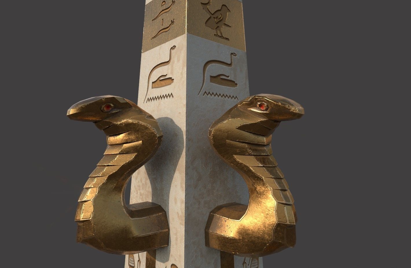  Ancient Egypt Lion Obelisk 3d Model 3D model_17