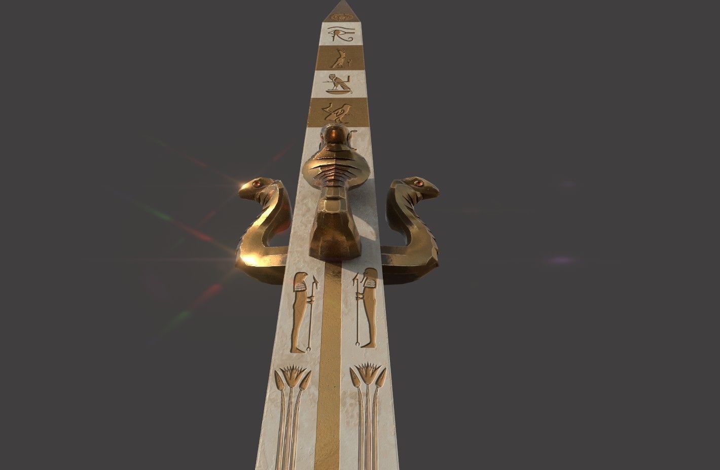 Ancient Egypt Lion Obelisk 3d Model 3D model_13