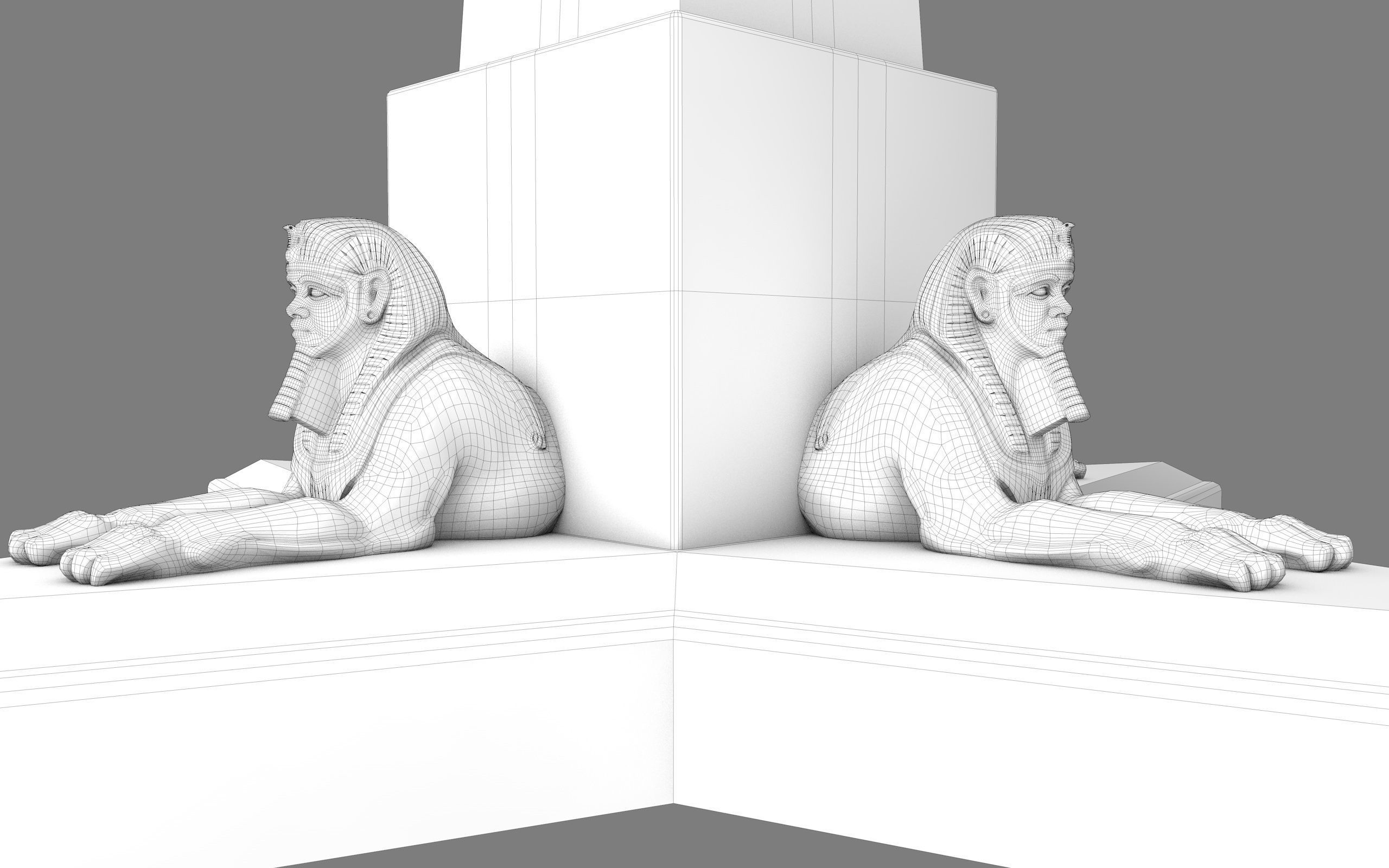  Ancient Egypt Lion Obelisk 3d Model 3D model_36