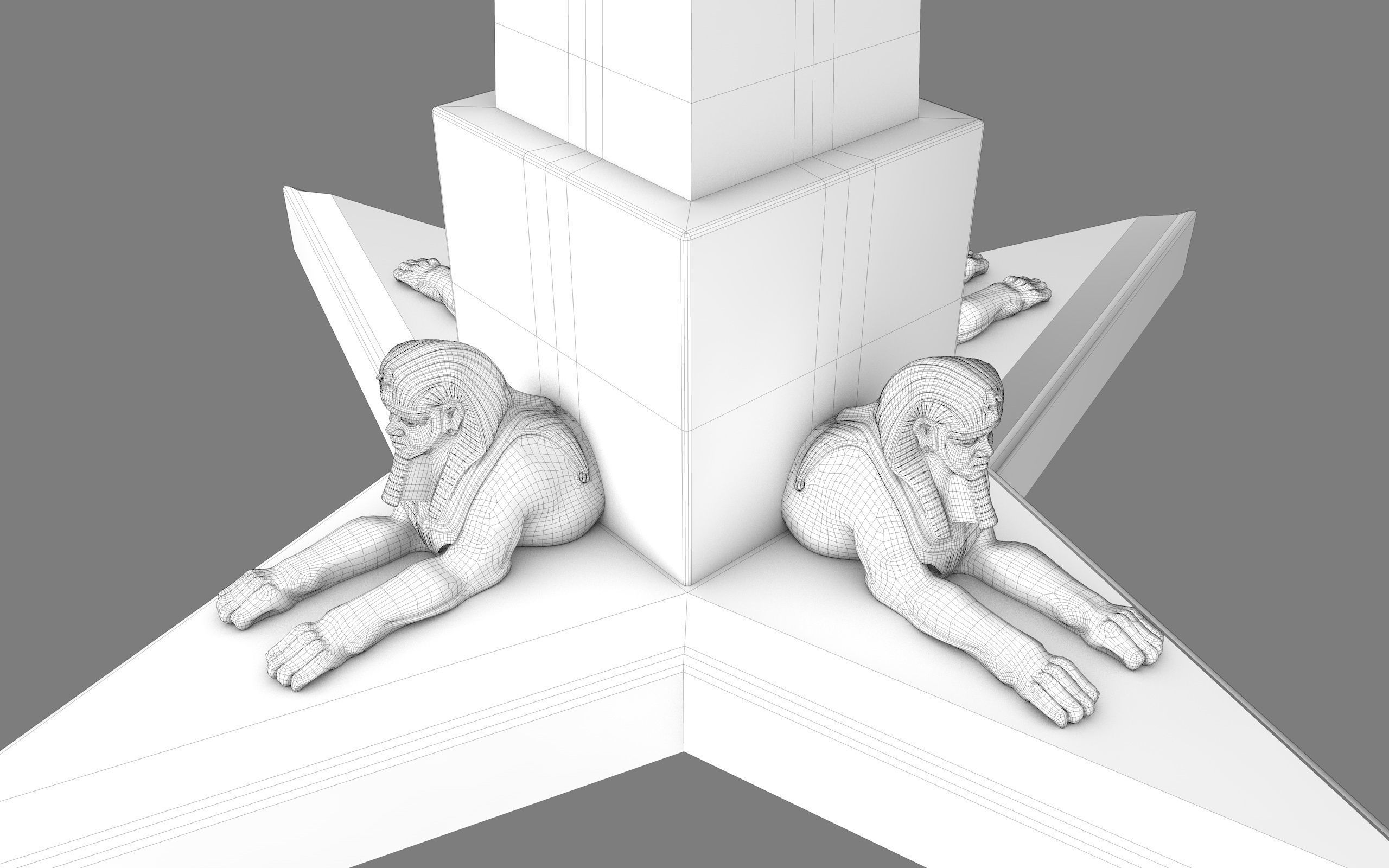  Ancient Egypt Lion Obelisk 3d Model 3D model_35