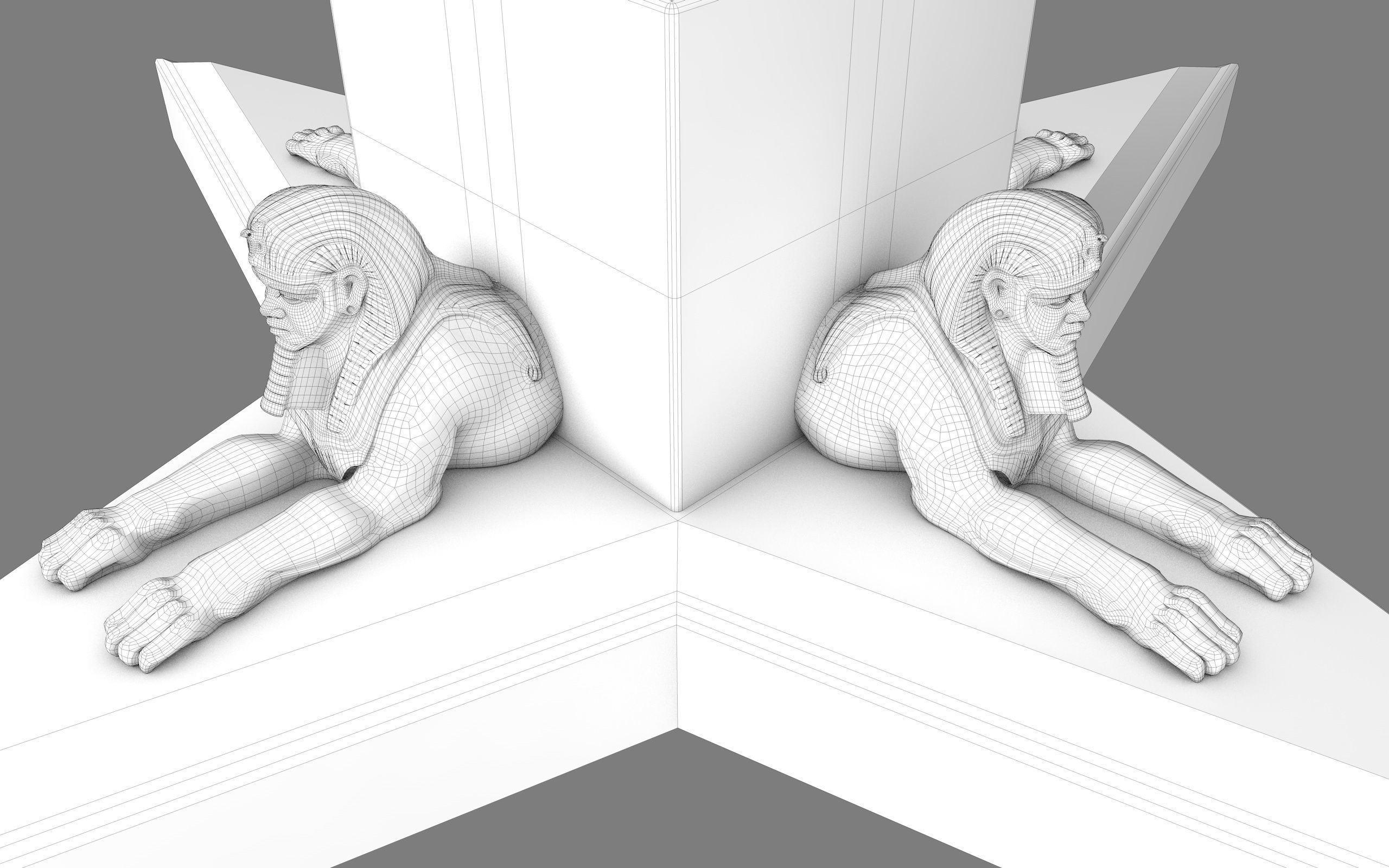  Ancient Egypt Lion Obelisk 3d Model 3D model_37