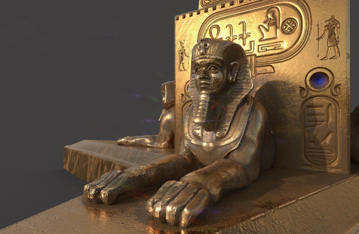  Ancient Egypt Lion Obelisk 3d Model 3D model_24