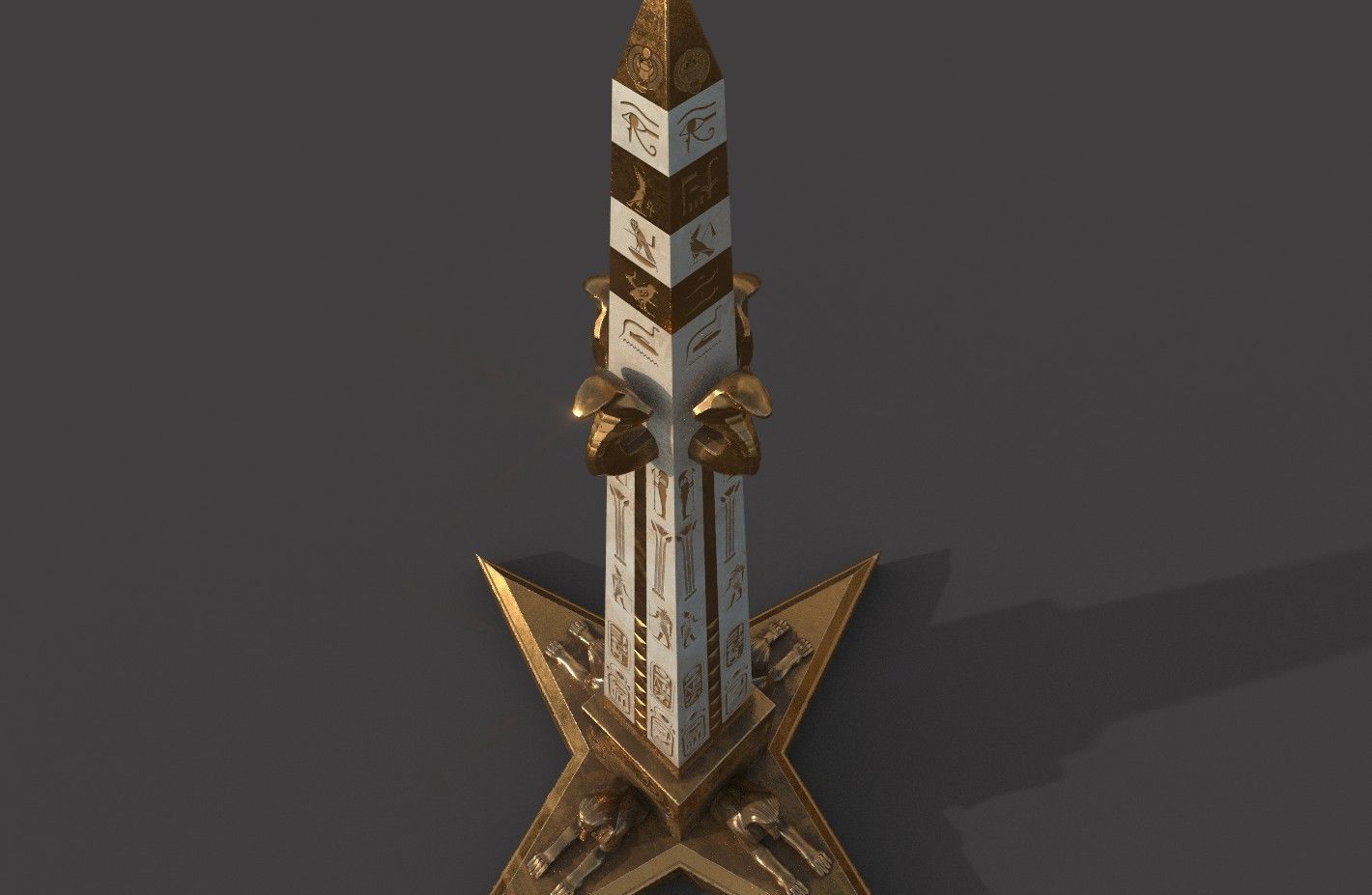  Ancient Egypt Lion Obelisk 3d Model 3D model_22