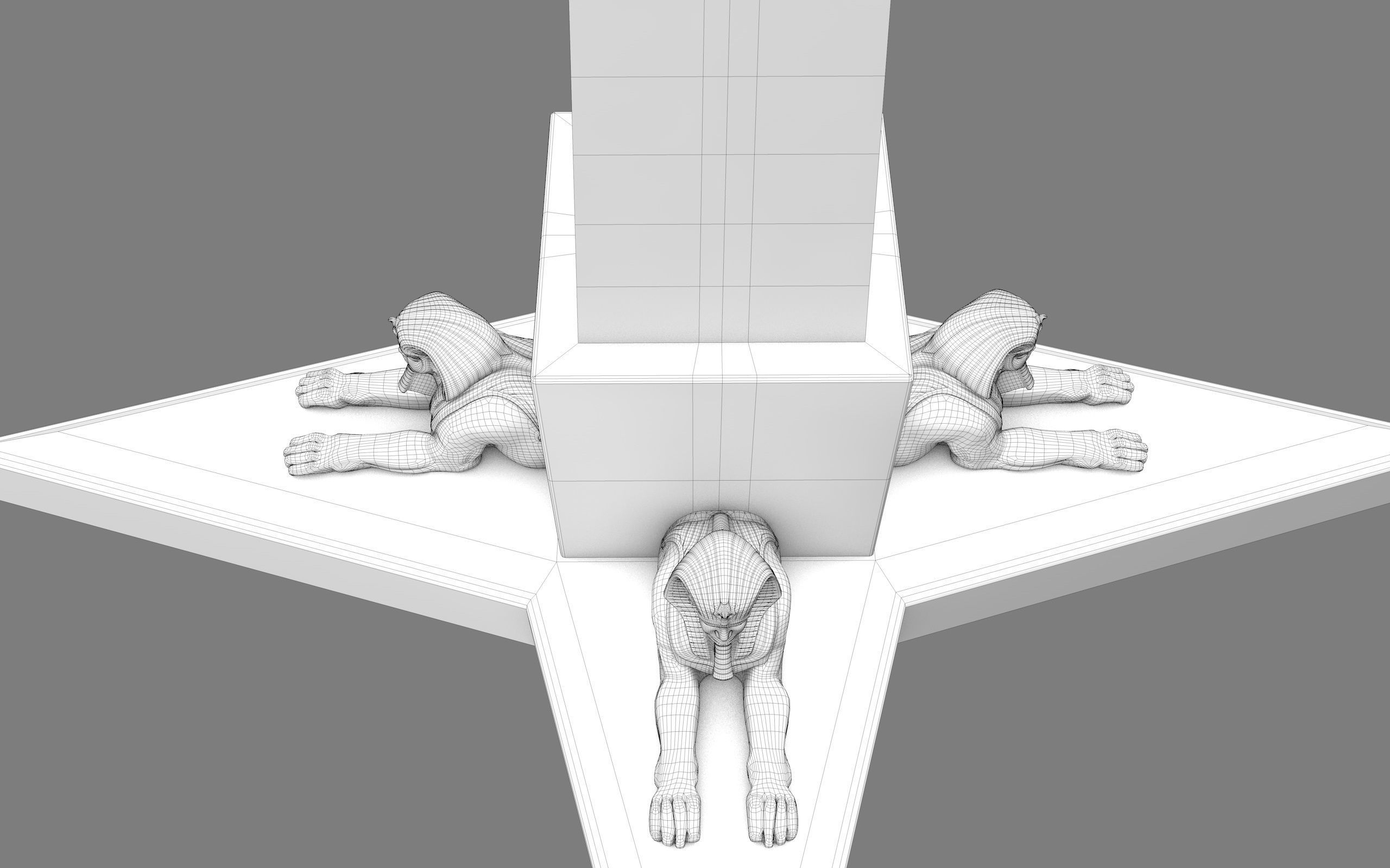  Ancient Egypt Lion Obelisk 3d Model 3D model_47