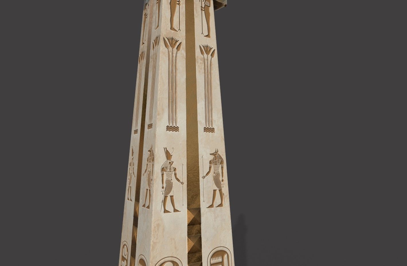 Ancient Egypt Lion Obelisk 3d Model 3D model_12