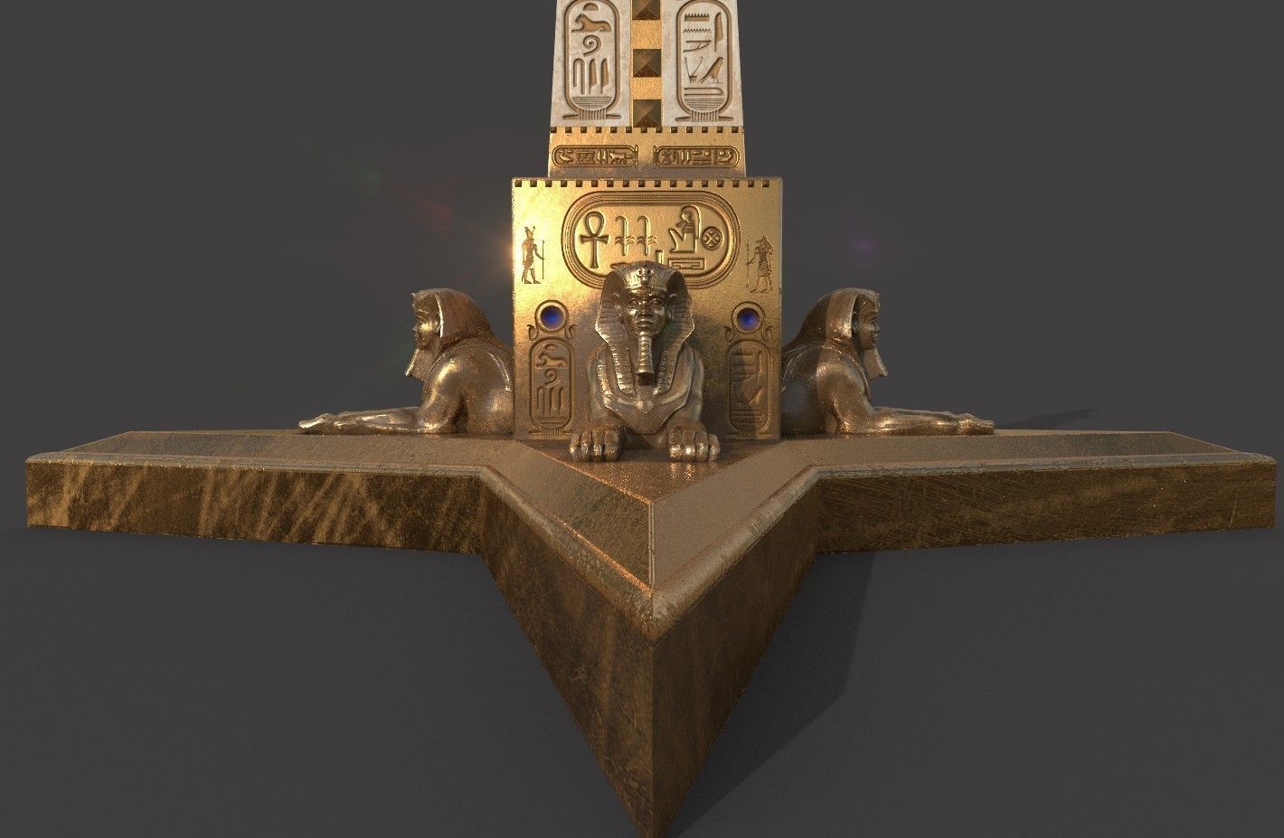  Ancient Egypt Lion Obelisk 3d Model 3D model_4