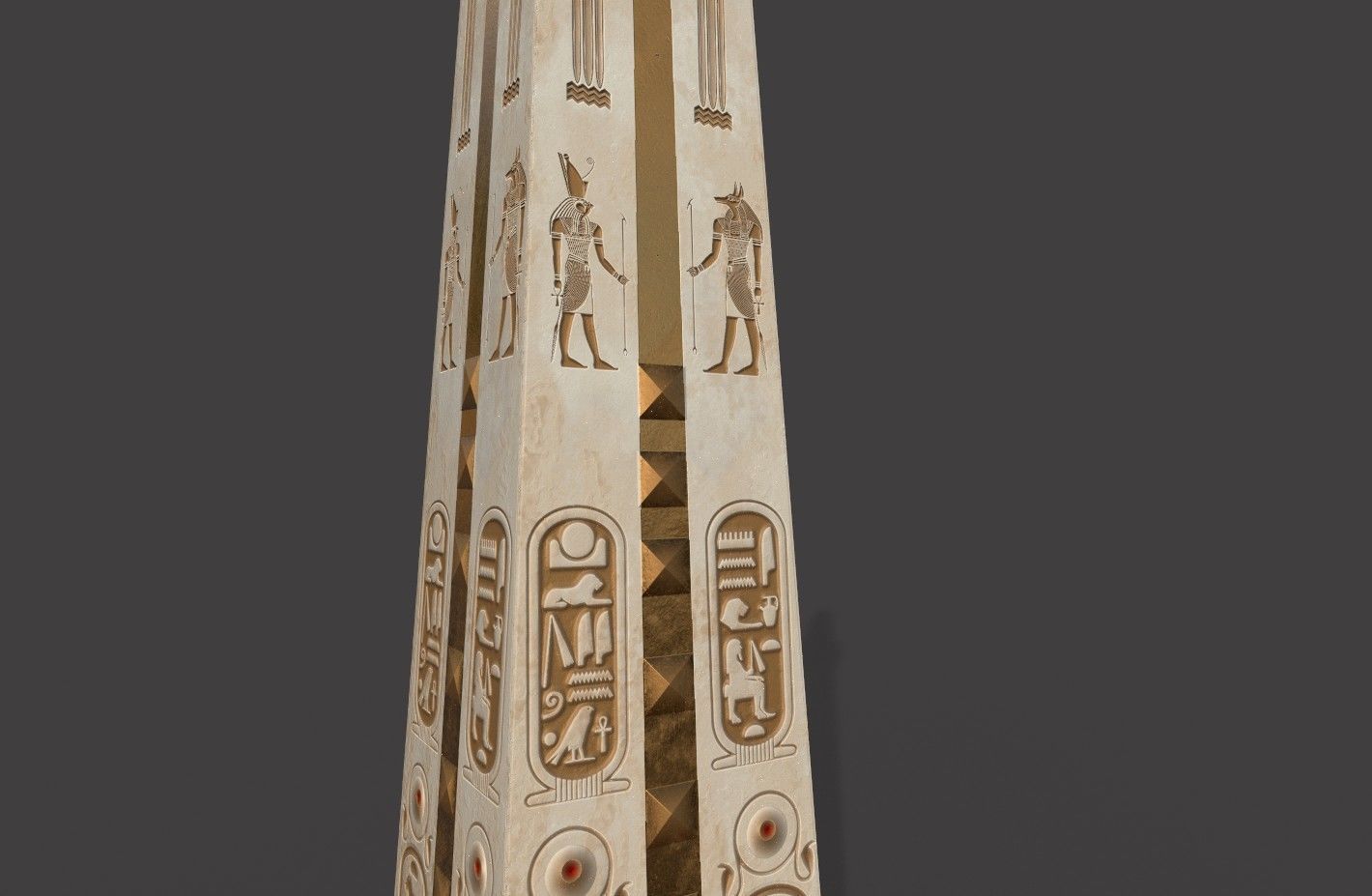  Ancient Egypt Lion Obelisk 3d Model 3D model_11