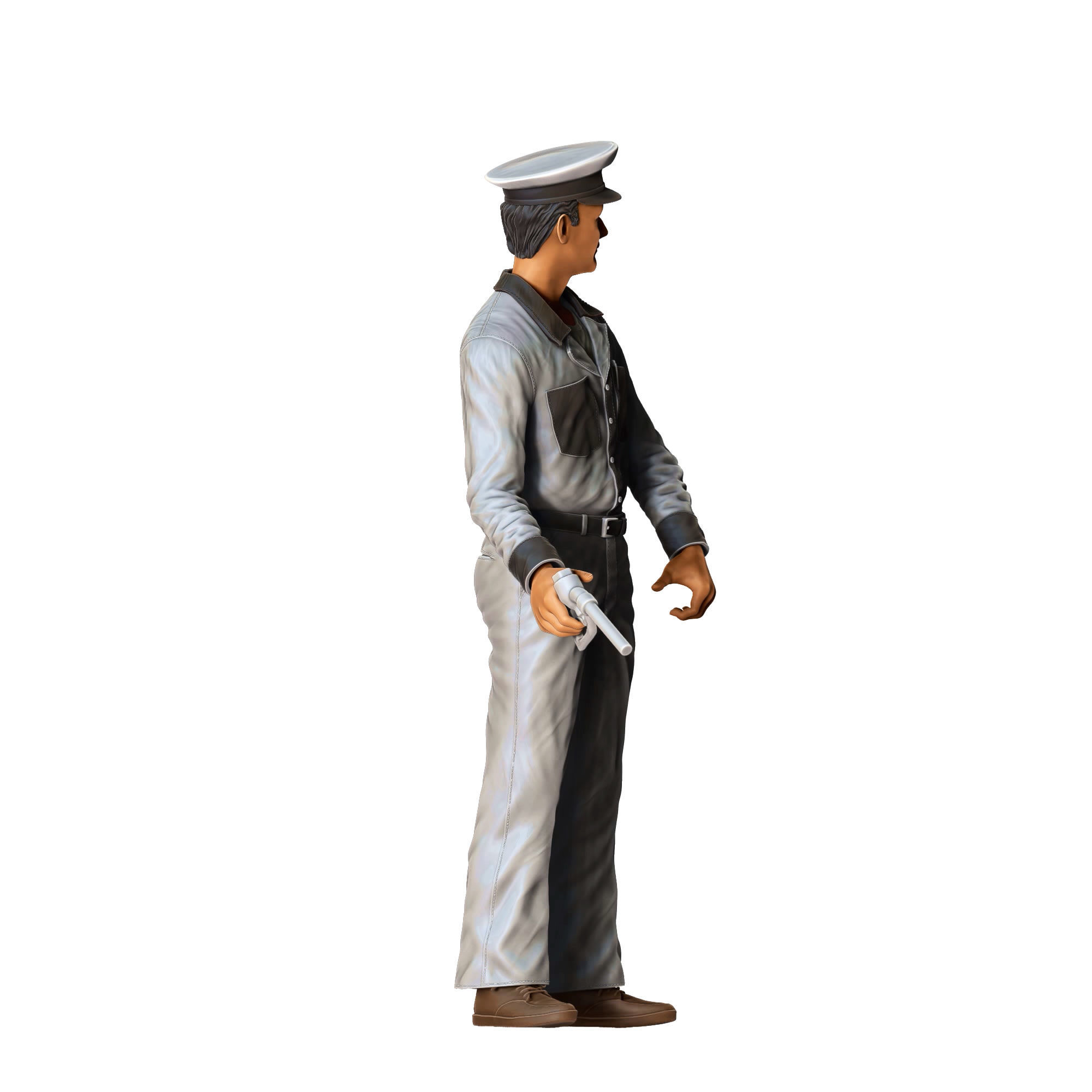 Gas Station Worker 1950s with old Gas Pump 3D print model_8
