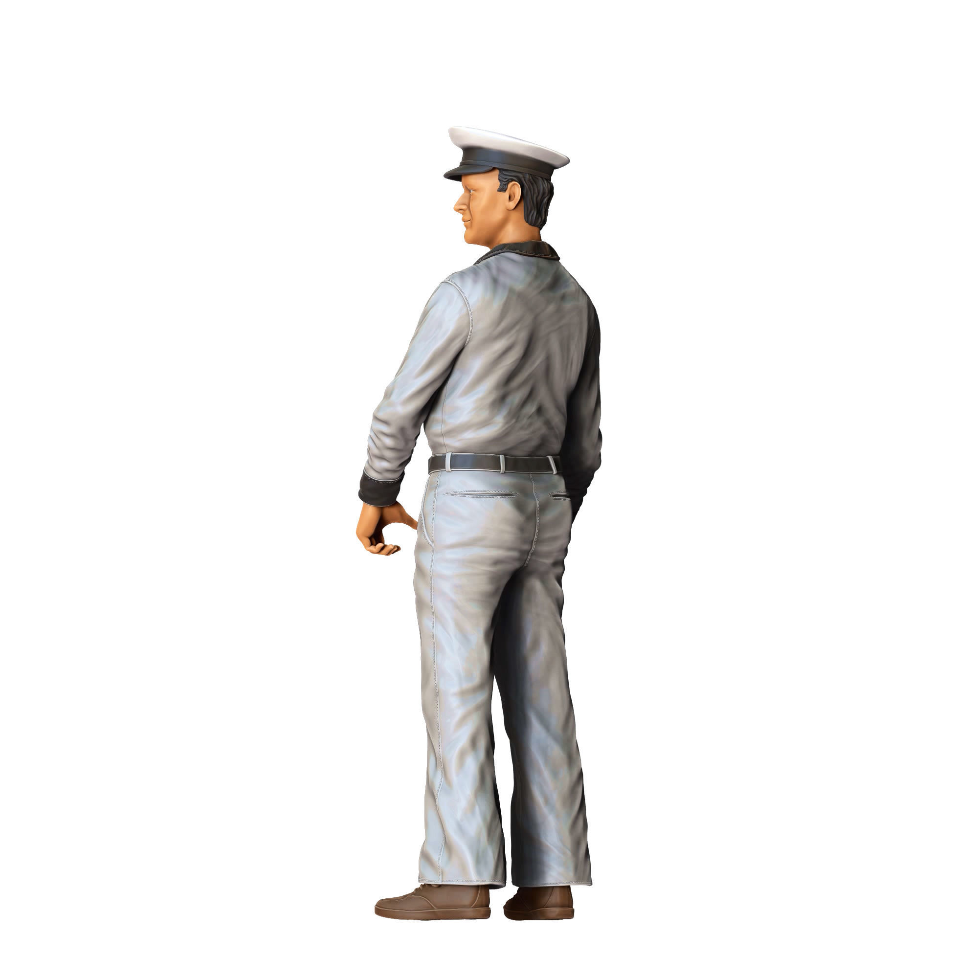 Gas Station Worker 1950s with old Gas Pump 3D print model_19
