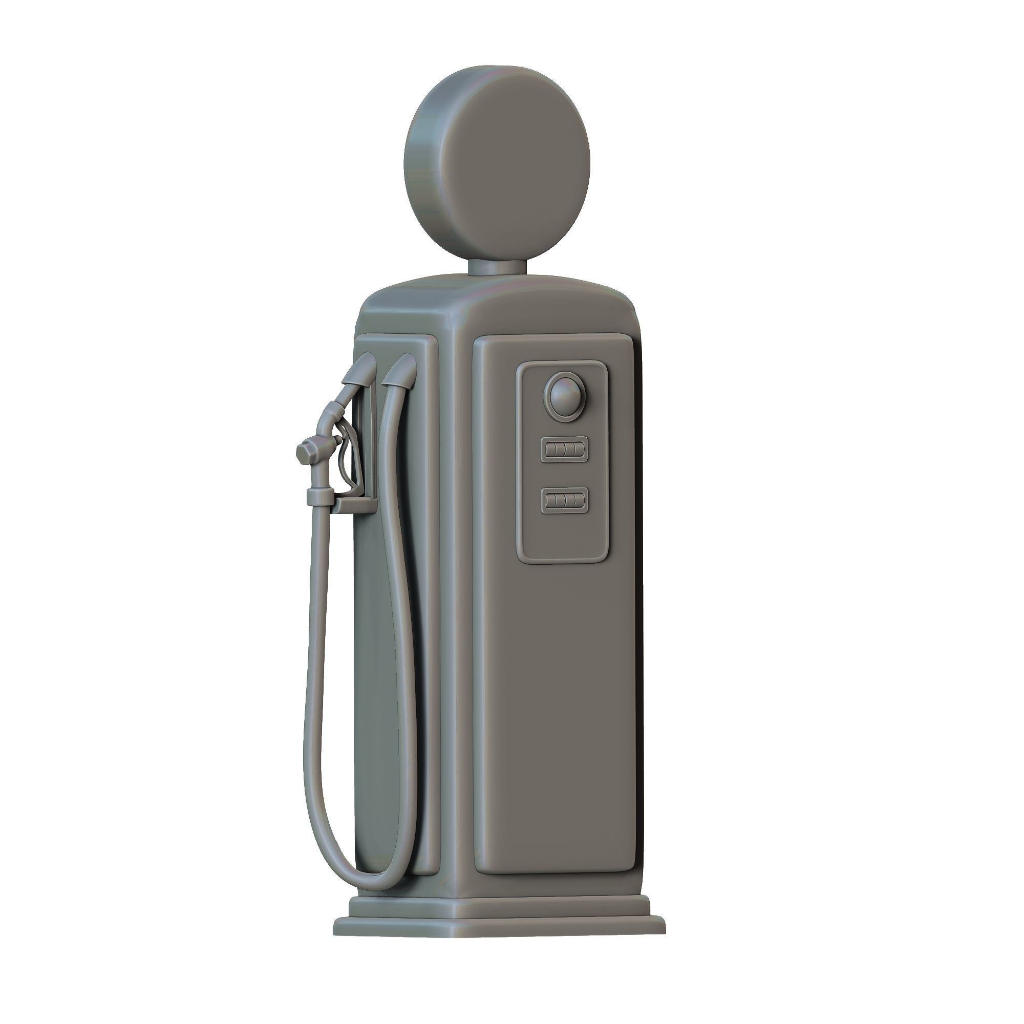Gas Station Worker 1950s with old Gas Pump 3D print model_30