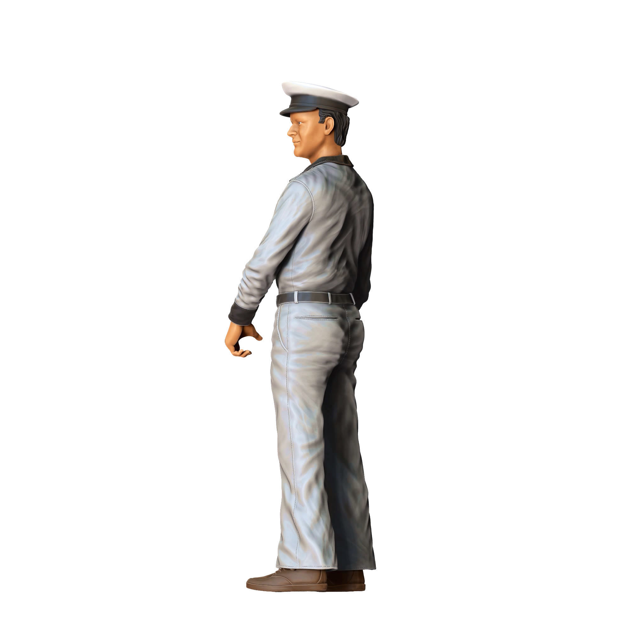 Gas Station Worker 1950s with old Gas Pump 3D print model_20