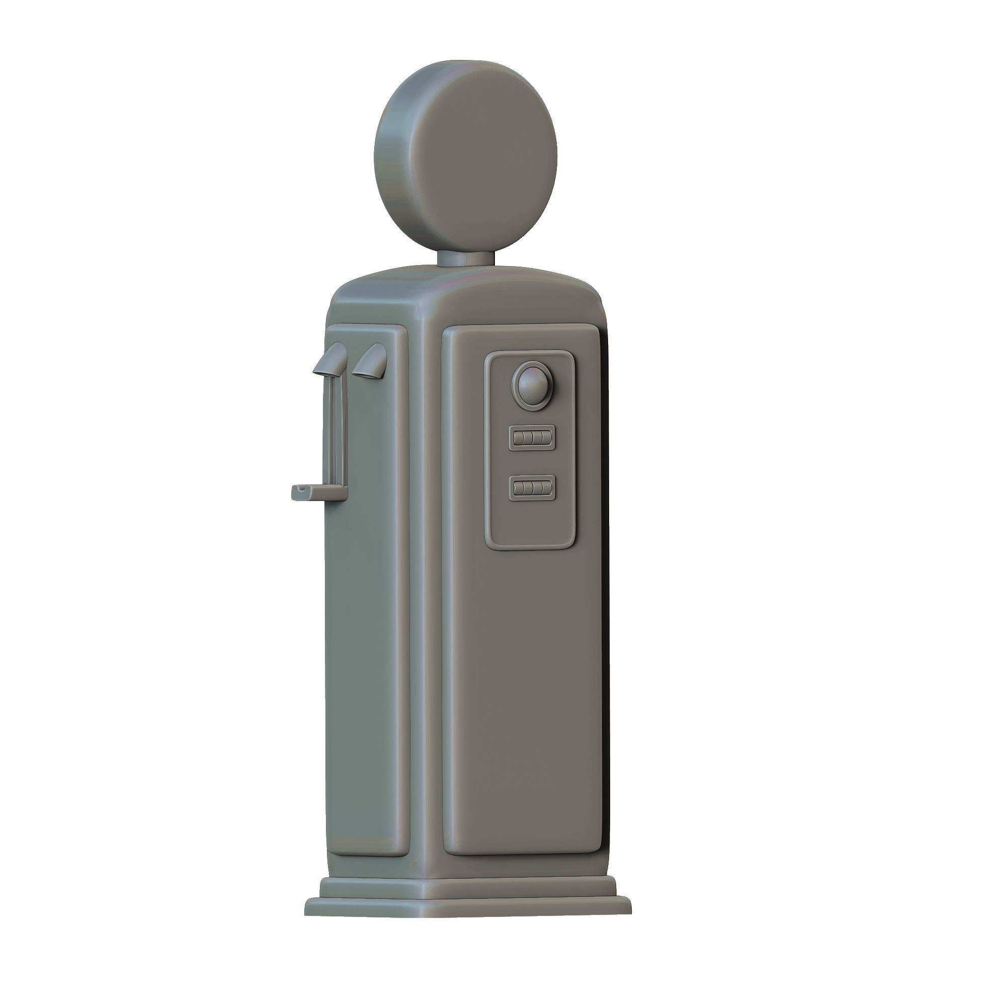 Gas Station Worker 1950s with old Gas Pump 3D print model_29
