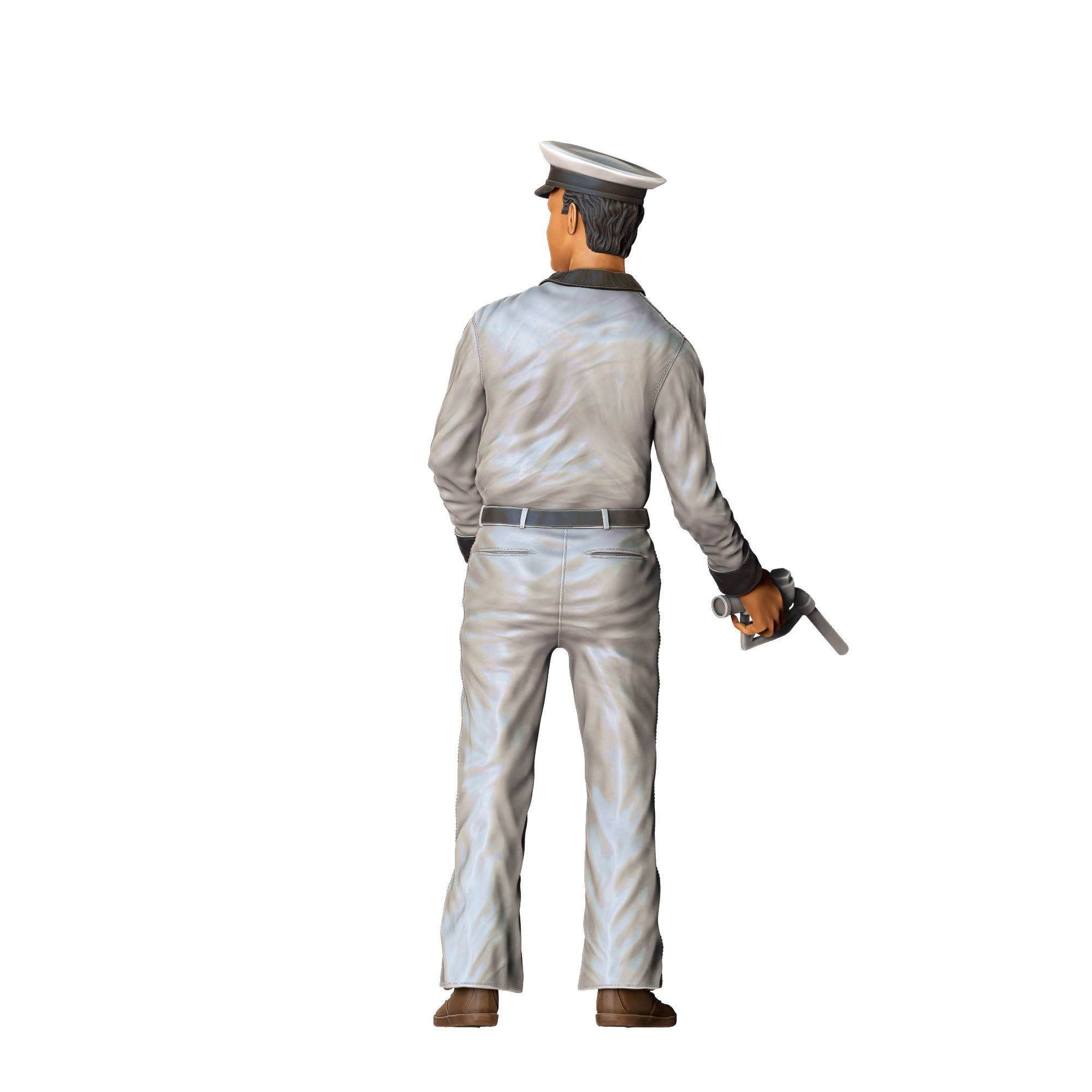 Gas Station Worker 1950s with old Gas Pump 3D print model_16