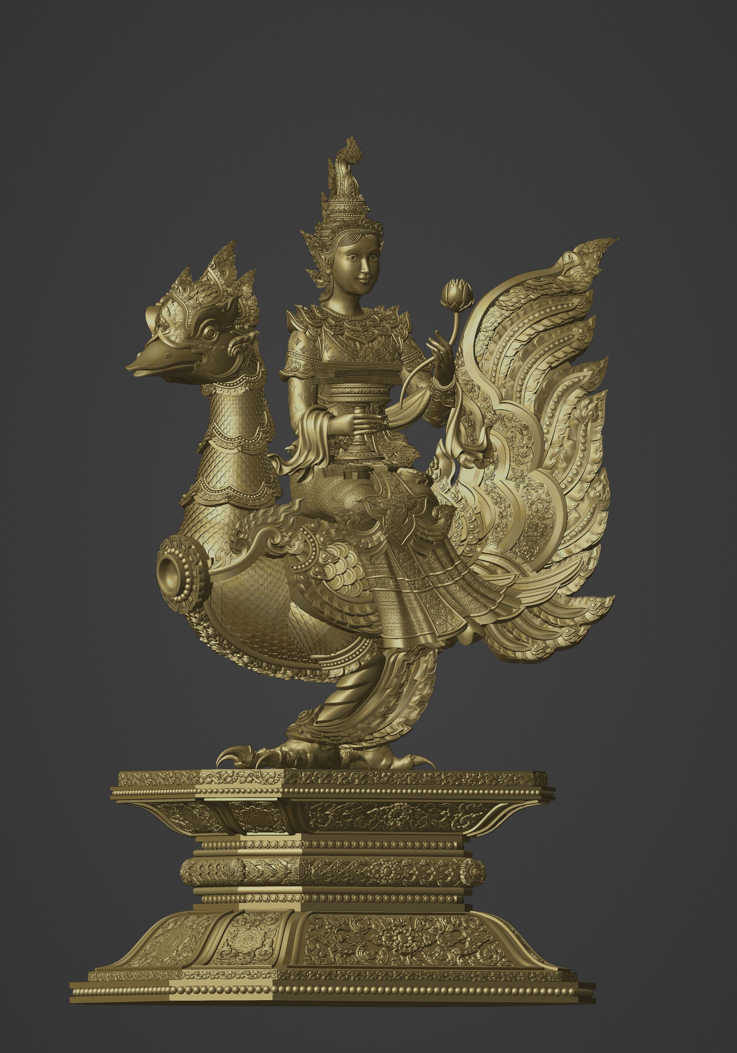Saraswati 3d sculpture 3D print model_1