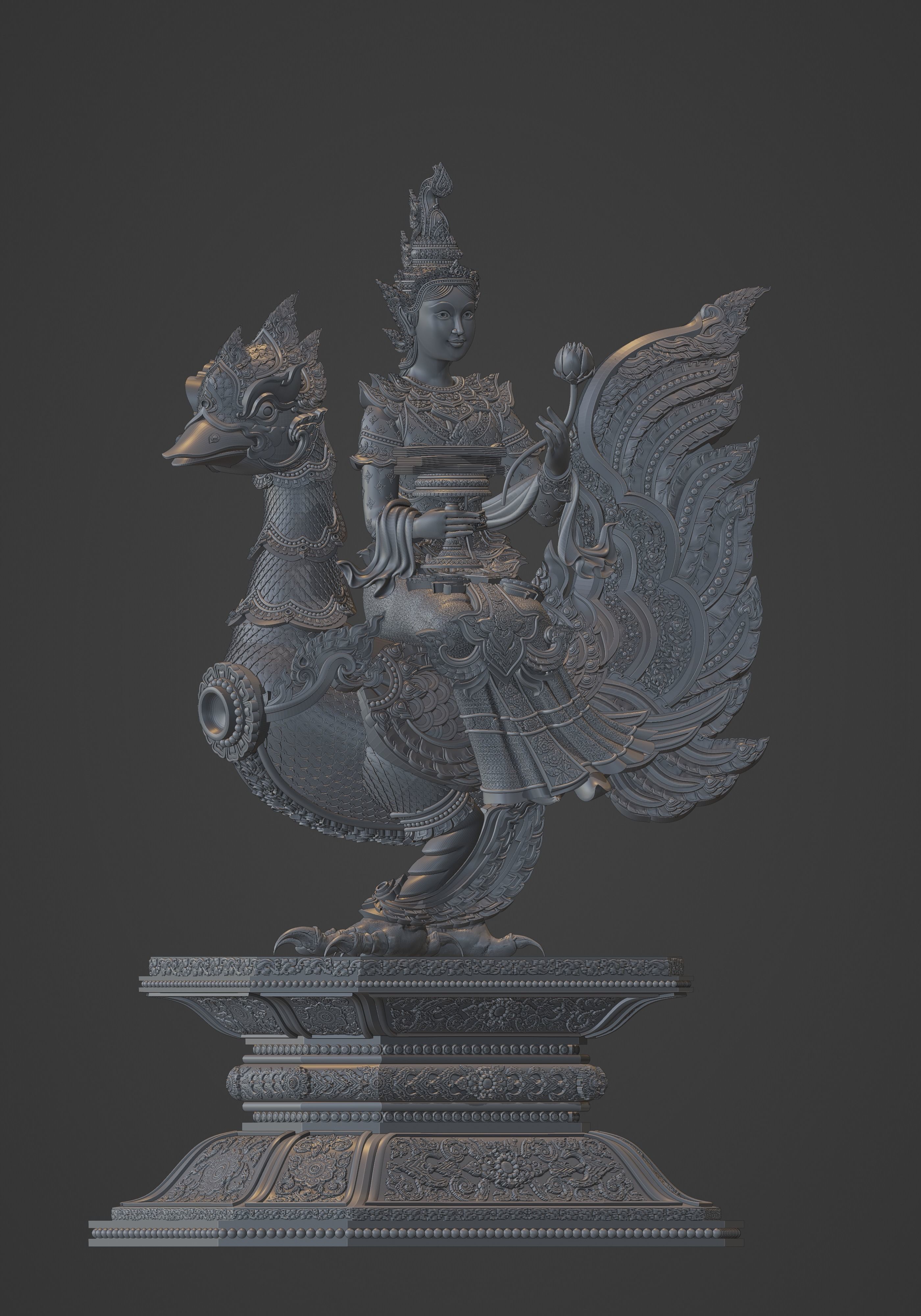 Saraswati 3d sculpture 3D print model_7